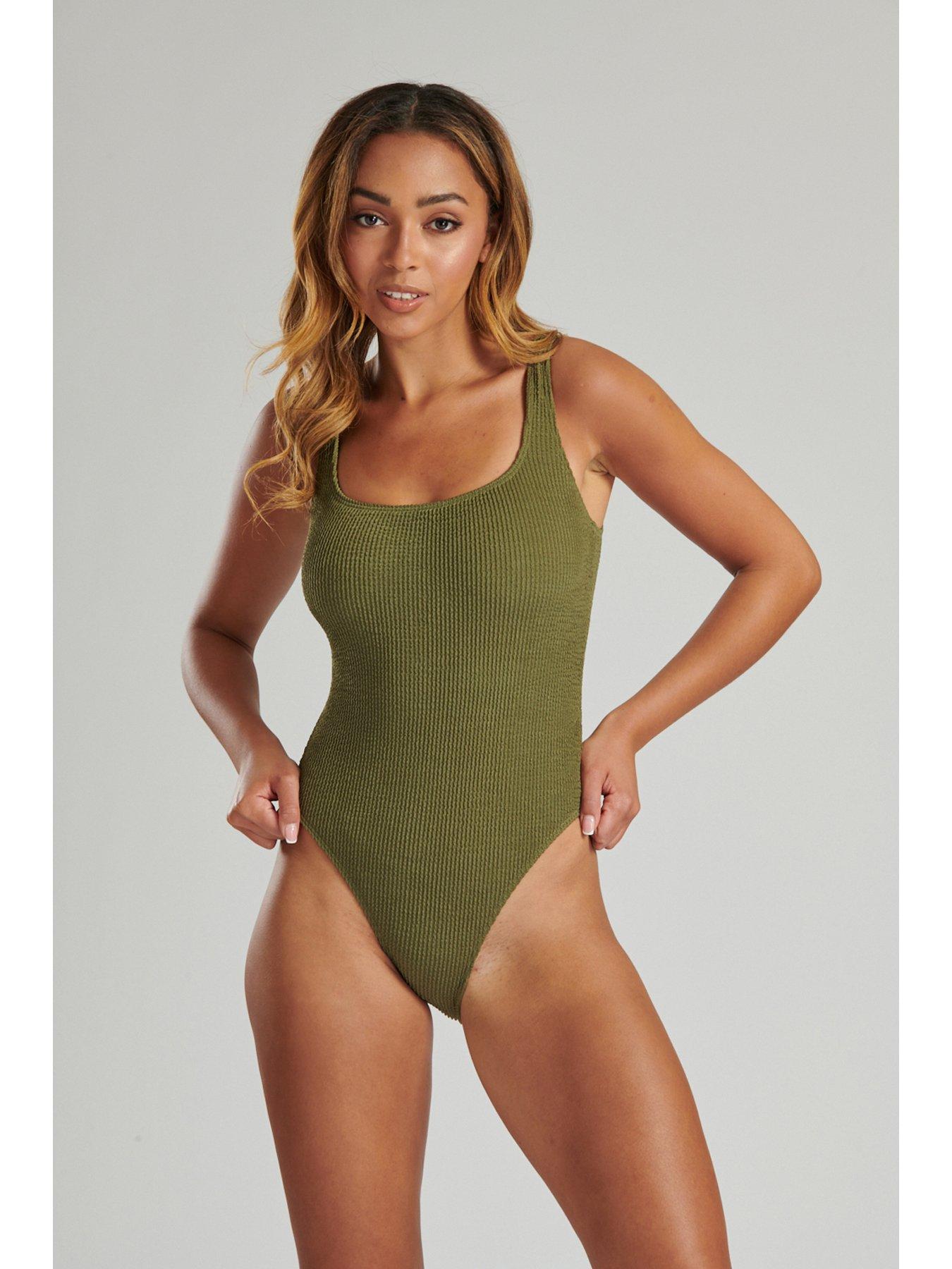 South Beach Crinkle Scoop Swimsuit - Green