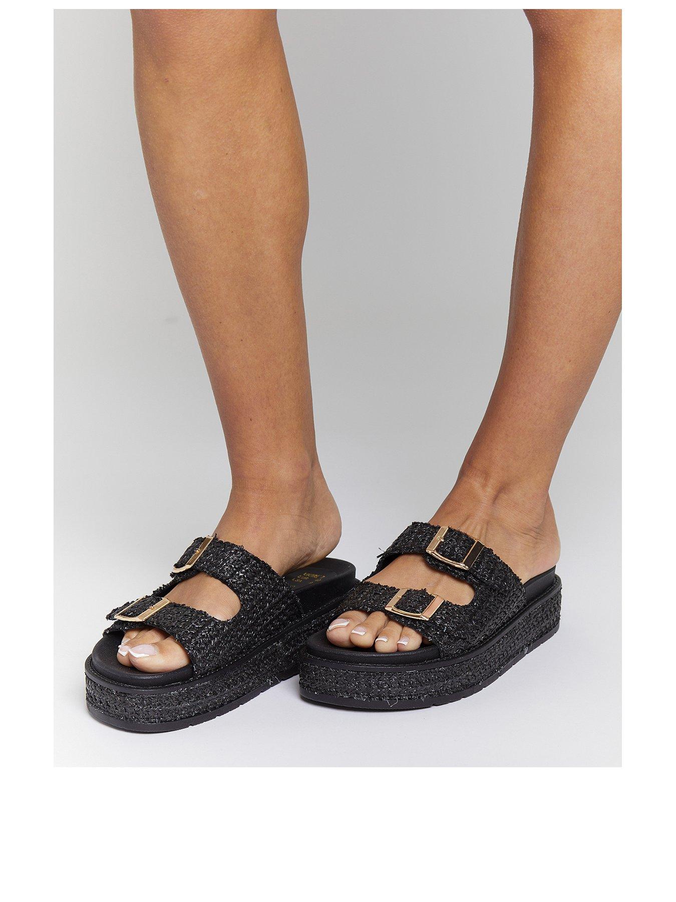 south-beach-double-buckle-platform-wedges-blackstillFront