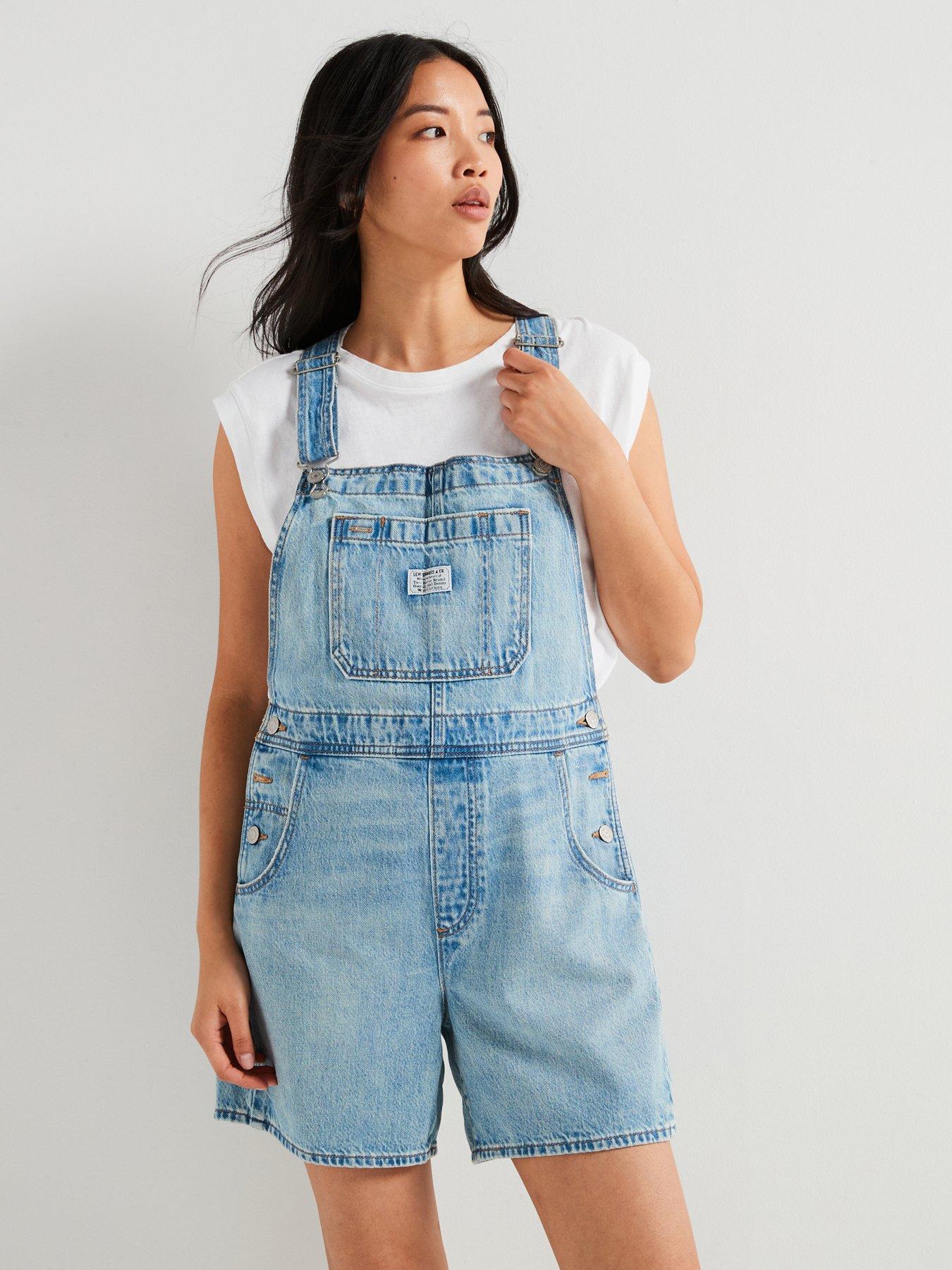 Image 1 of 6 of Levi's Utility Shortalls - Summer Job - Blue