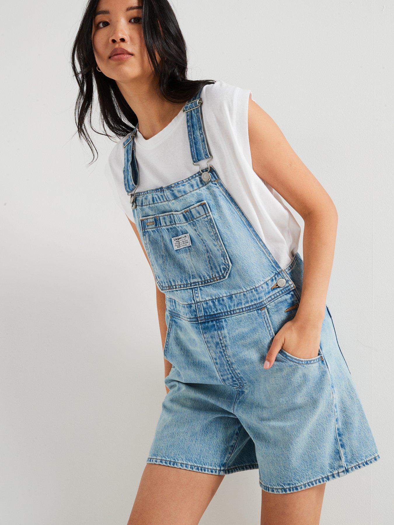 Image 4 of 6 of Levi's Utility Shortalls - Summer Job - Blue