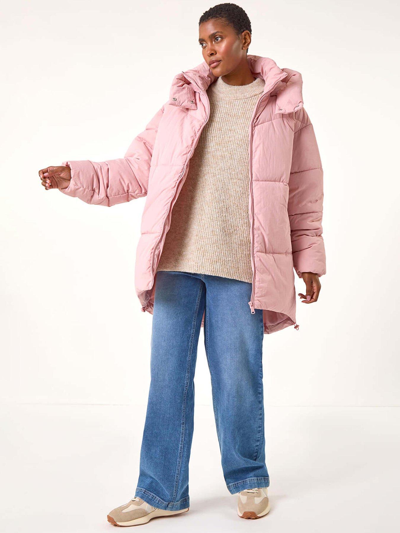 Image 6 of 6 of Roman Oversized Padded Hooded Coat - Pink