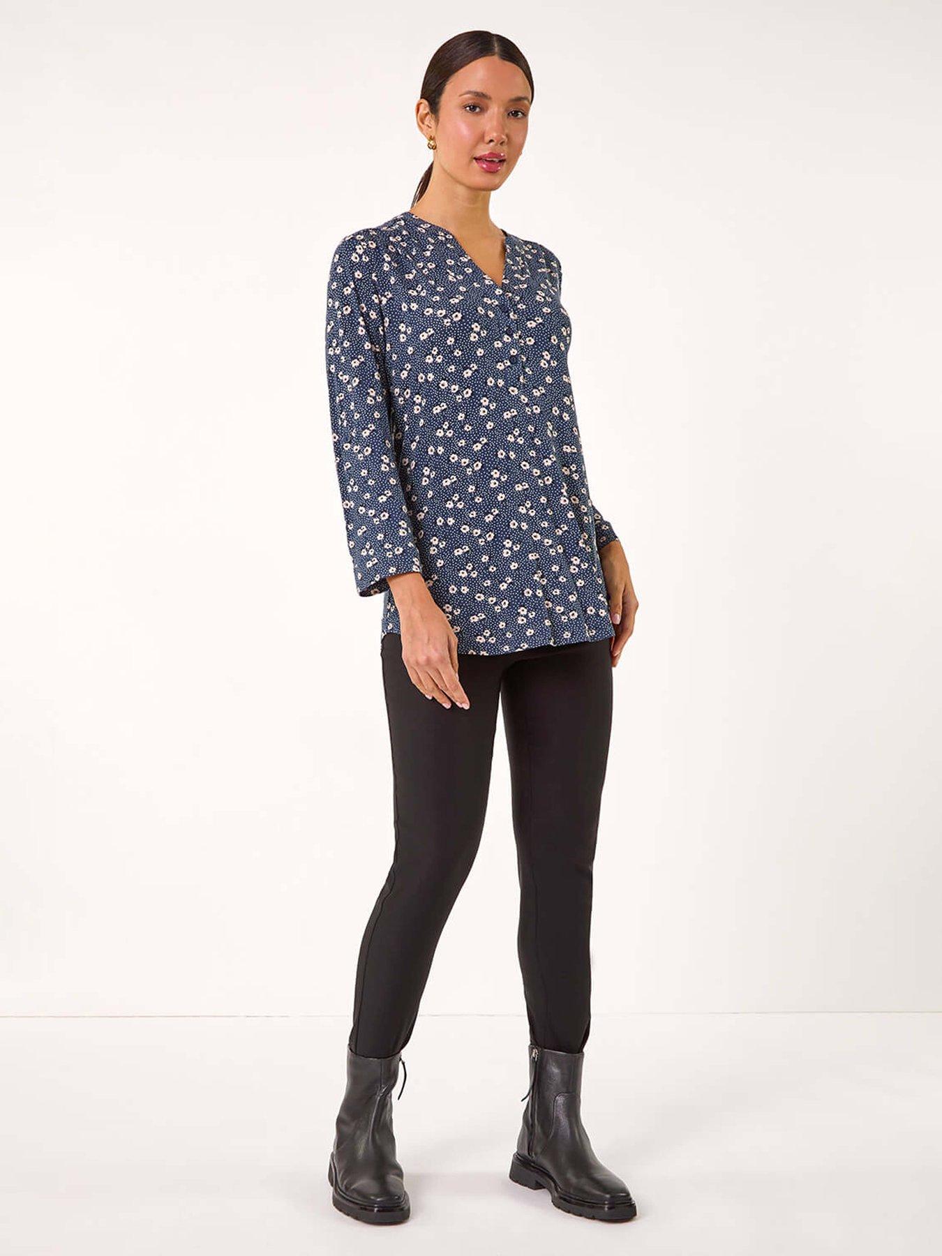 roman-stretch-ditsy-floral-buttoned-top-greyback
