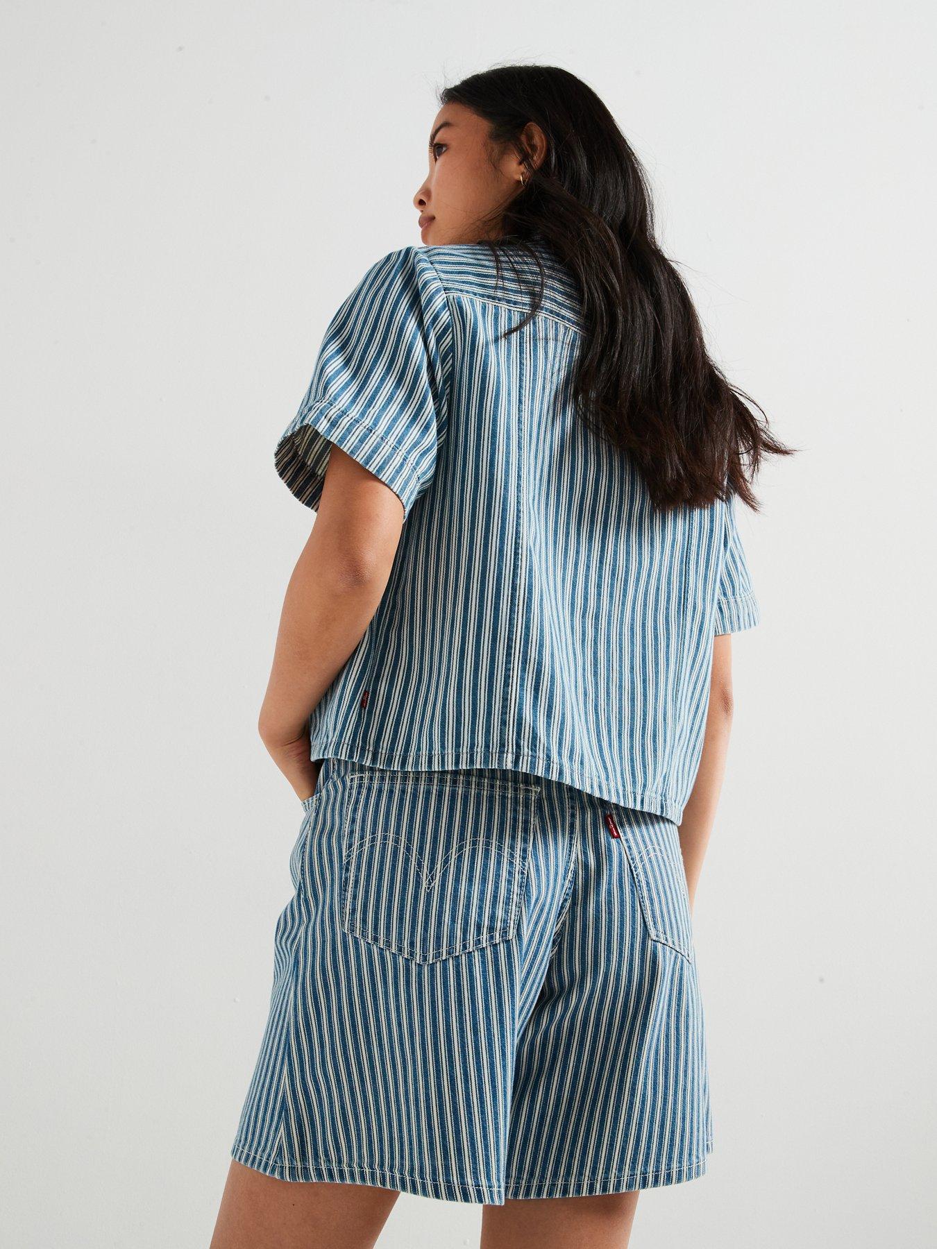 Image 2 of 6 of Levi's Rinoa Camp Shirt - Mischa Stripe Denim