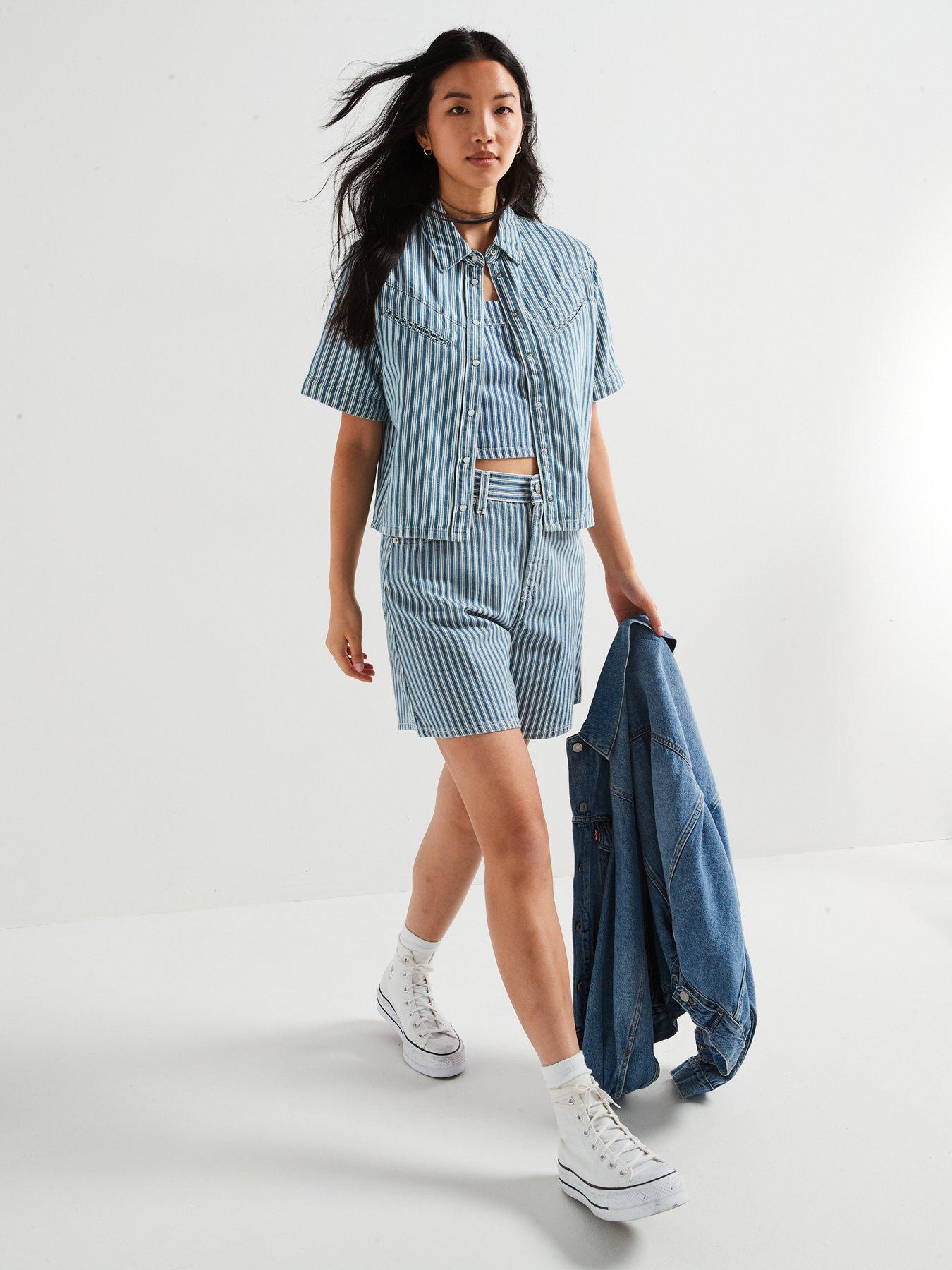 Image 3 of 6 of Levi's Rinoa Camp Shirt - Mischa Stripe Denim