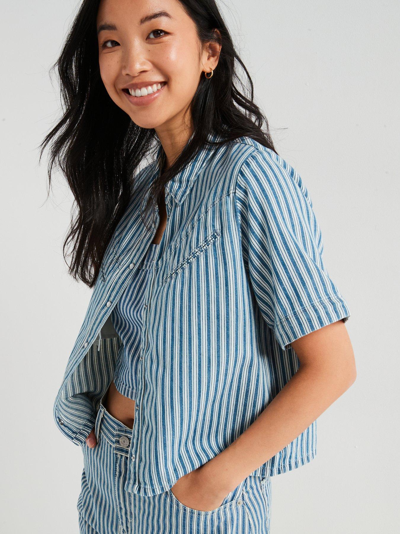 Image 4 of 6 of Levi's Rinoa Camp Shirt - Mischa Stripe Denim