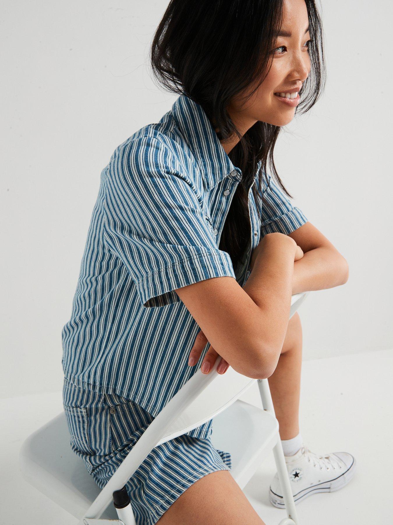 Image 6 of 6 of Levi's Rinoa Camp Shirt - Mischa Stripe Denim