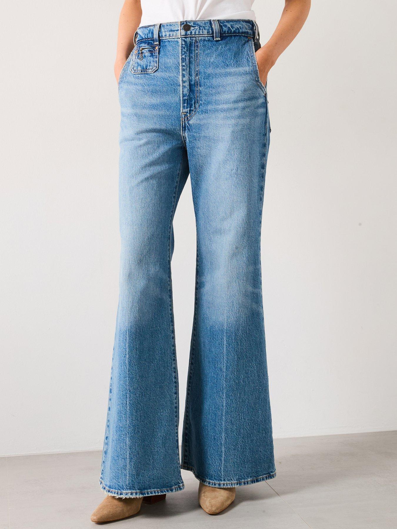 Image 1 of 6 of Levi's Ribcage Bell Jeans - Next Saturday Blue