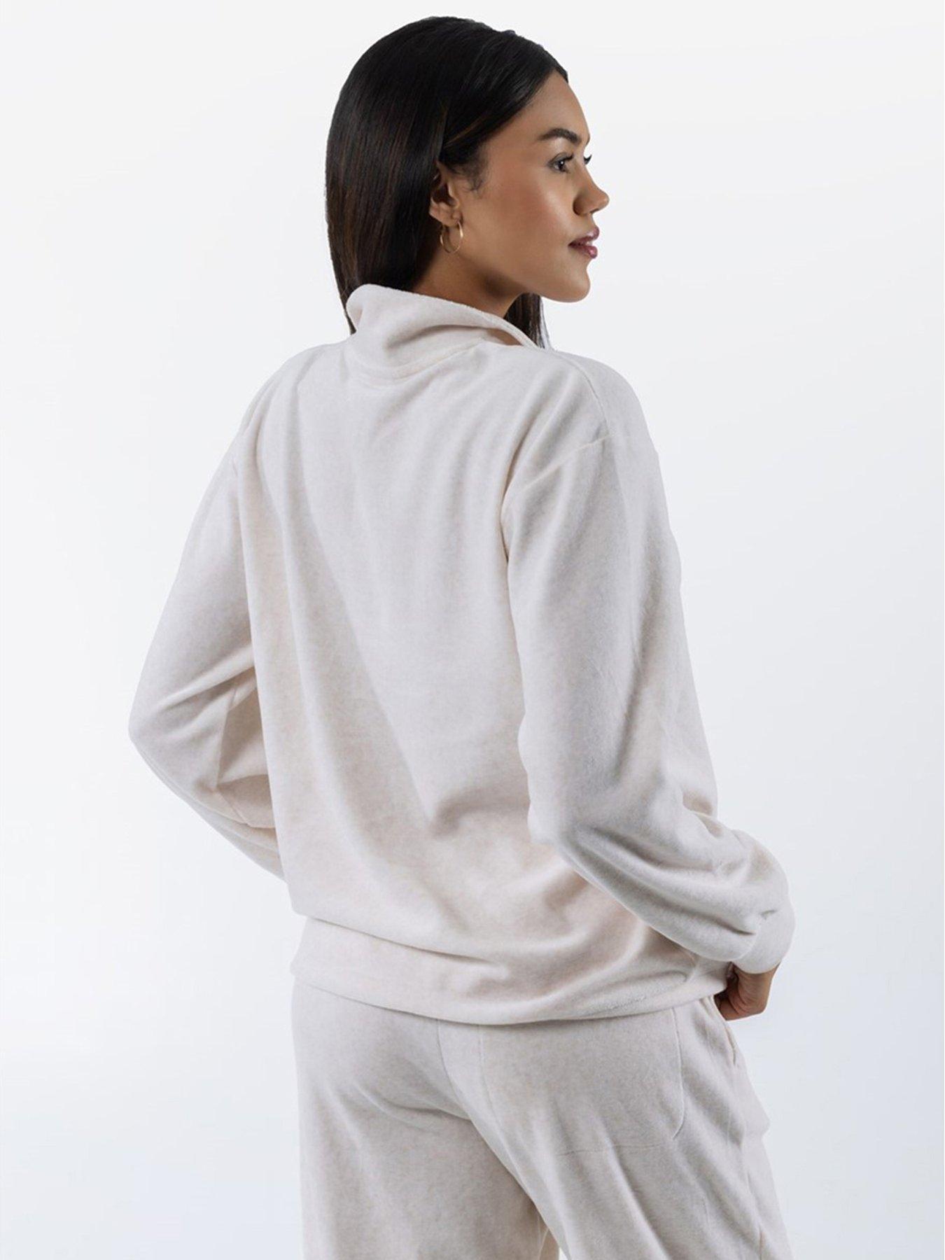 Image 2 of 5 of Juicy Couture Velour Zip Through Sweatshirt - Beige