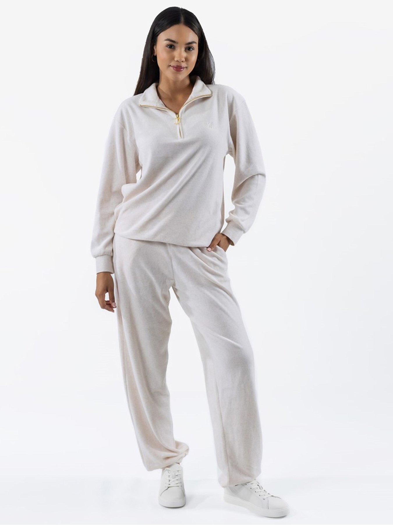 Image 3 of 5 of Juicy Couture Velour Zip Through Sweatshirt - Beige