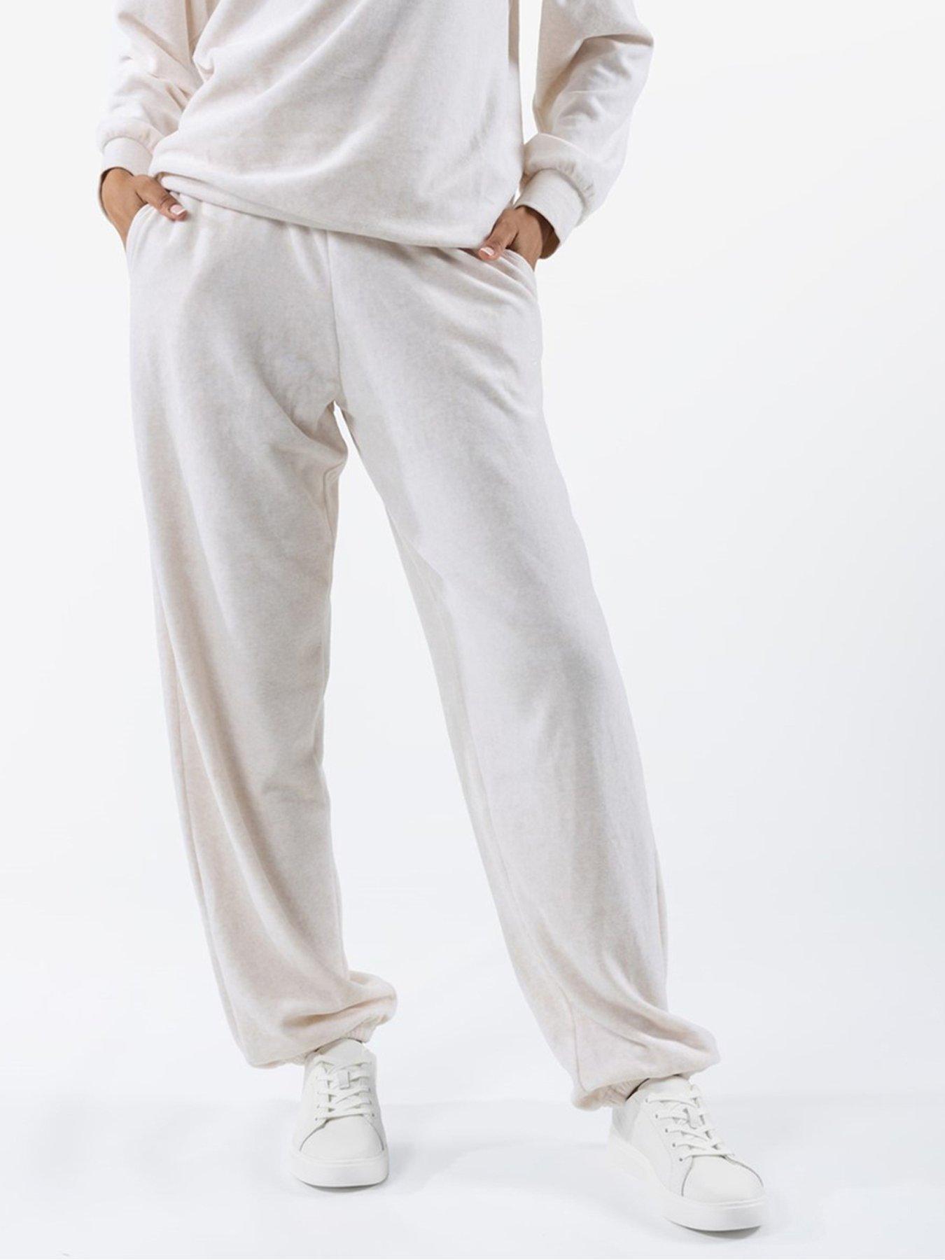 Image 1 of 5 of Juicy Couture Velour Elasticated Joggers - Beige