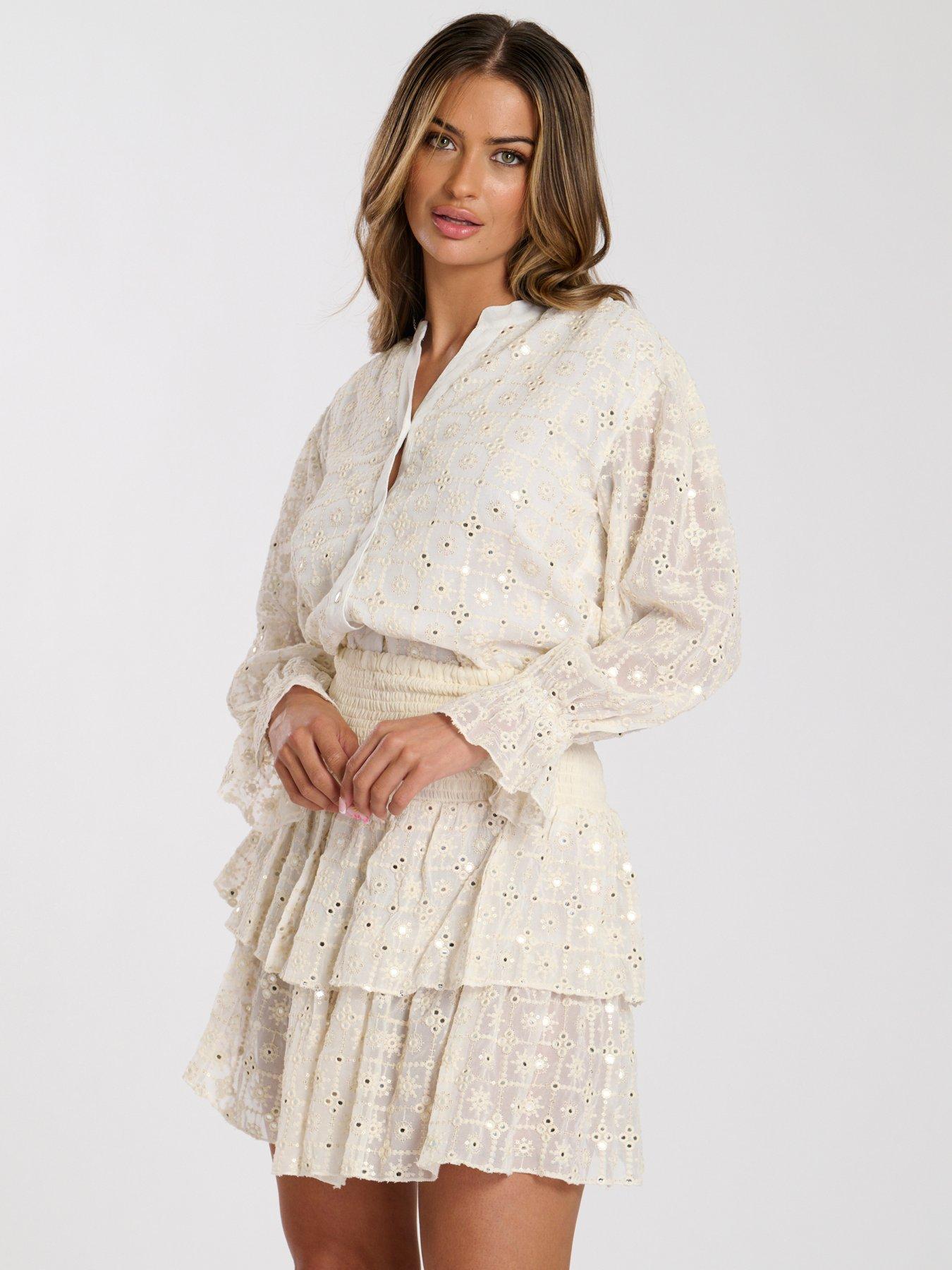 Image 1 of 4 of South Beach Mirror Detail Beach Blouse - Cream