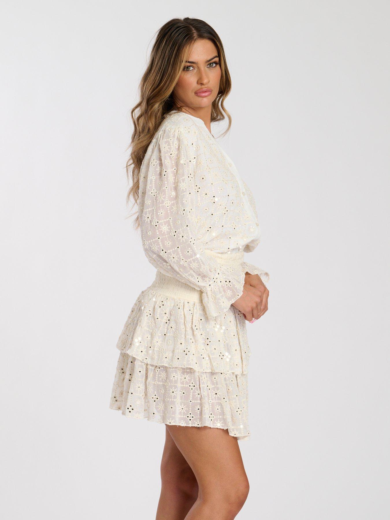 Image 4 of 4 of South Beach Mirror Detail Beach Blouse - Cream