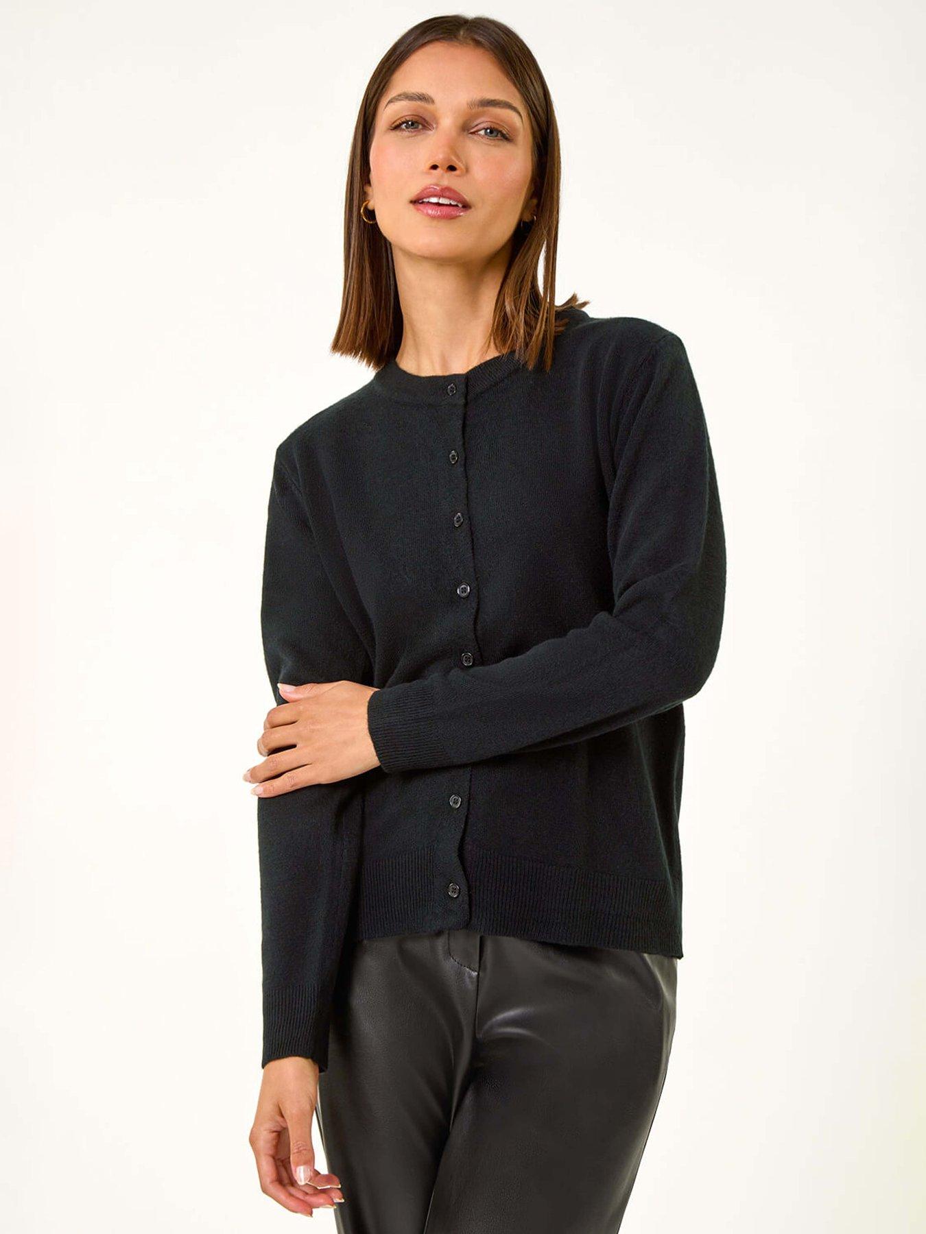 roman-soft-knit-crew-neck-cardigan-black