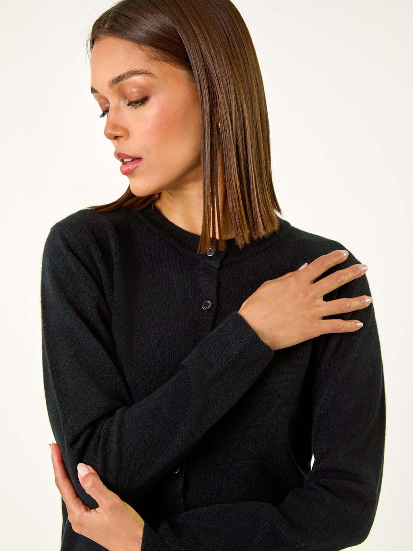 roman-soft-knit-crew-neck-cardigan-blackoutfit