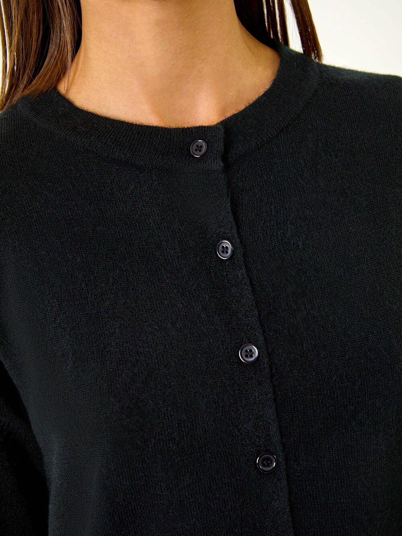 roman-soft-knit-crew-neck-cardigan-blackdetail