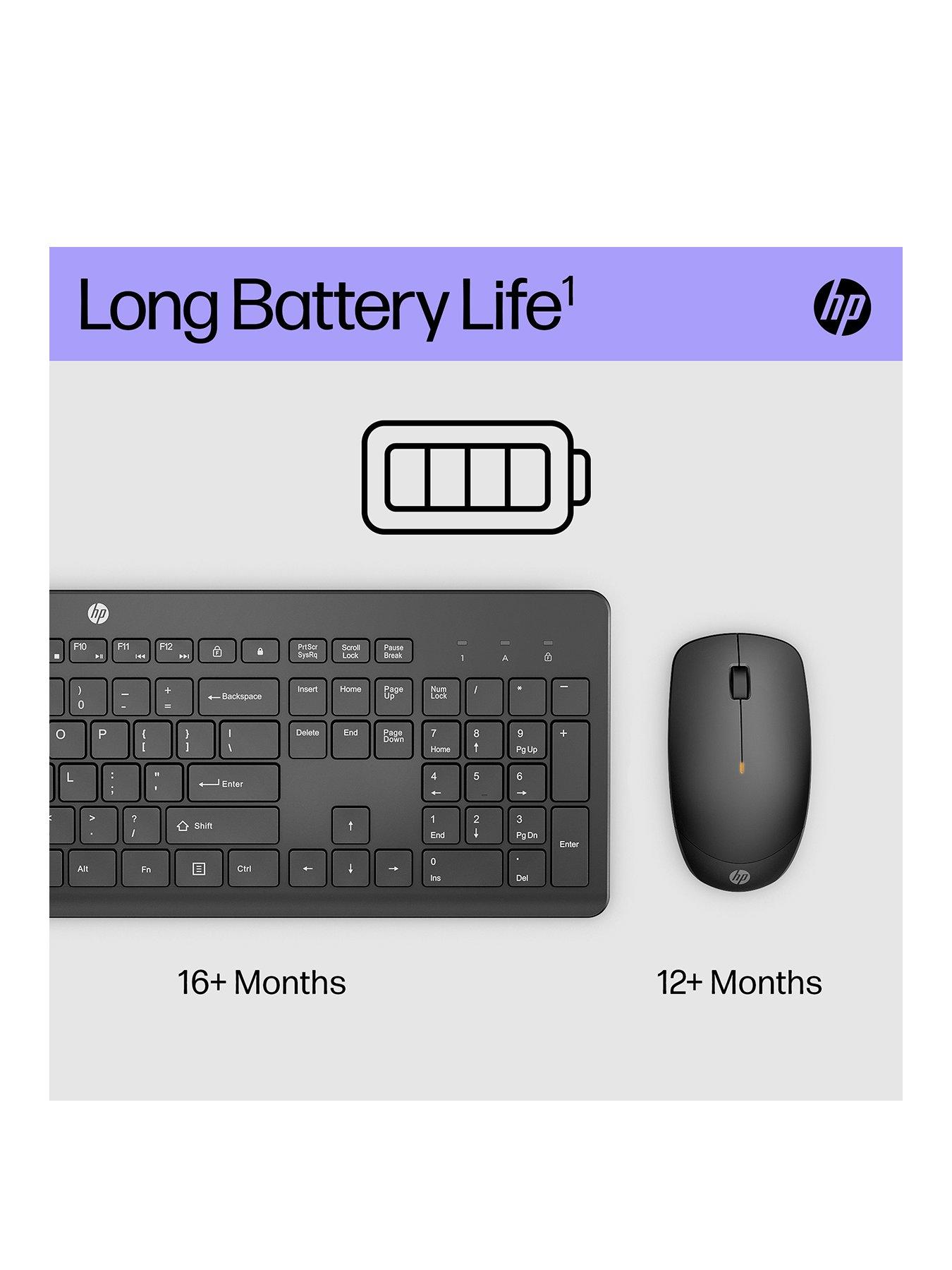 Image 3 of 8 of HP 230 Wireless Keyboard &amp; Mouse Combo - &nbsp;Sleek, Quiet design - Up to 16 Months Battery &nbsp;- Black