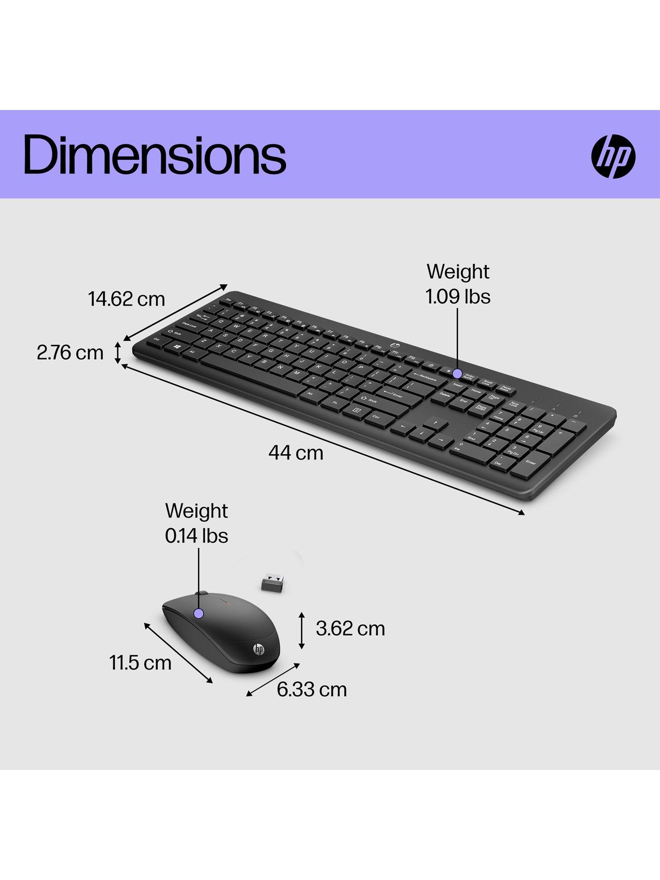 Image 7 of 8 of HP 230 Wireless Keyboard &amp; Mouse Combo - &nbsp;Sleek, Quiet design - Up to 16 Months Battery &nbsp;- Black
