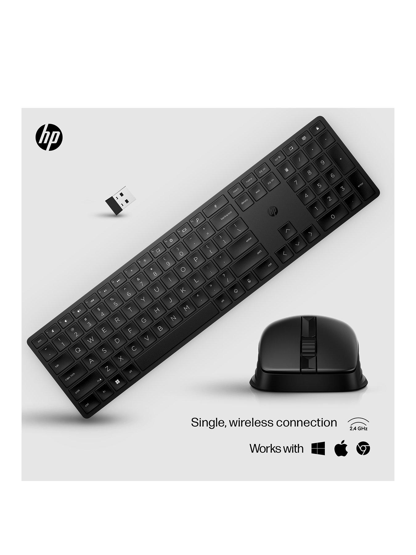 Image 3 of 8 of HP 650 Wireless Keyboard &amp; Mouse Combo - Multi Surface use - 20+ Customisable Keys - 20+ Months Battery - Black