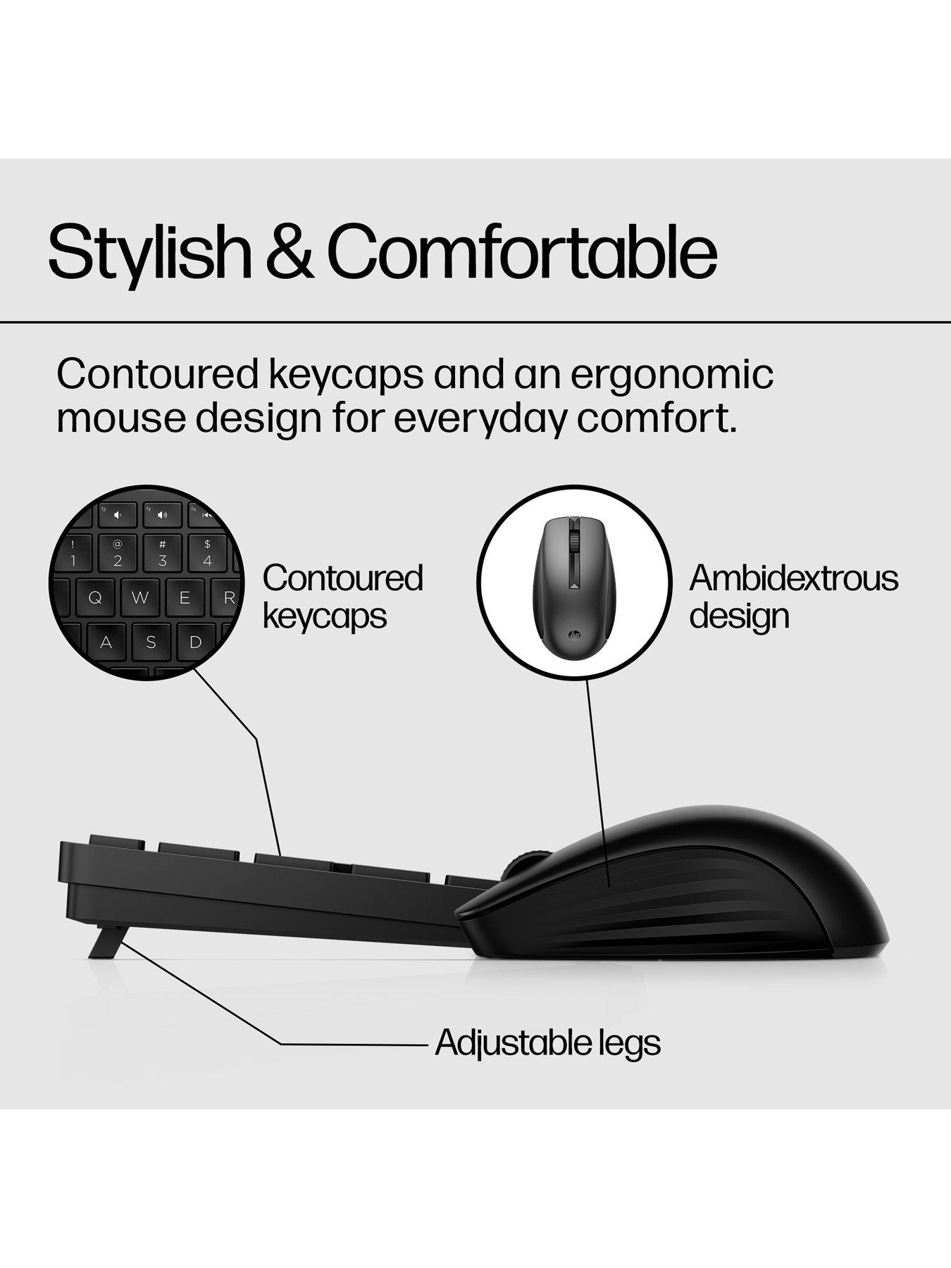 Image 4 of 8 of HP 650 Wireless Keyboard &amp; Mouse Combo - Multi Surface use - 20+ Customisable Keys - 20+ Months Battery - Black