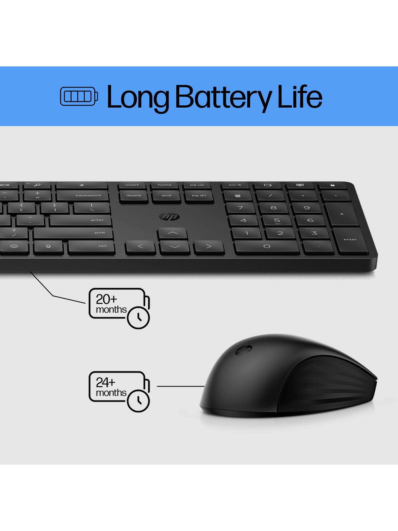 Image 5 of 8 of HP 650 Wireless Keyboard &amp; Mouse Combo - Multi Surface use - 20+ Customisable Keys - 20+ Months Battery - Black