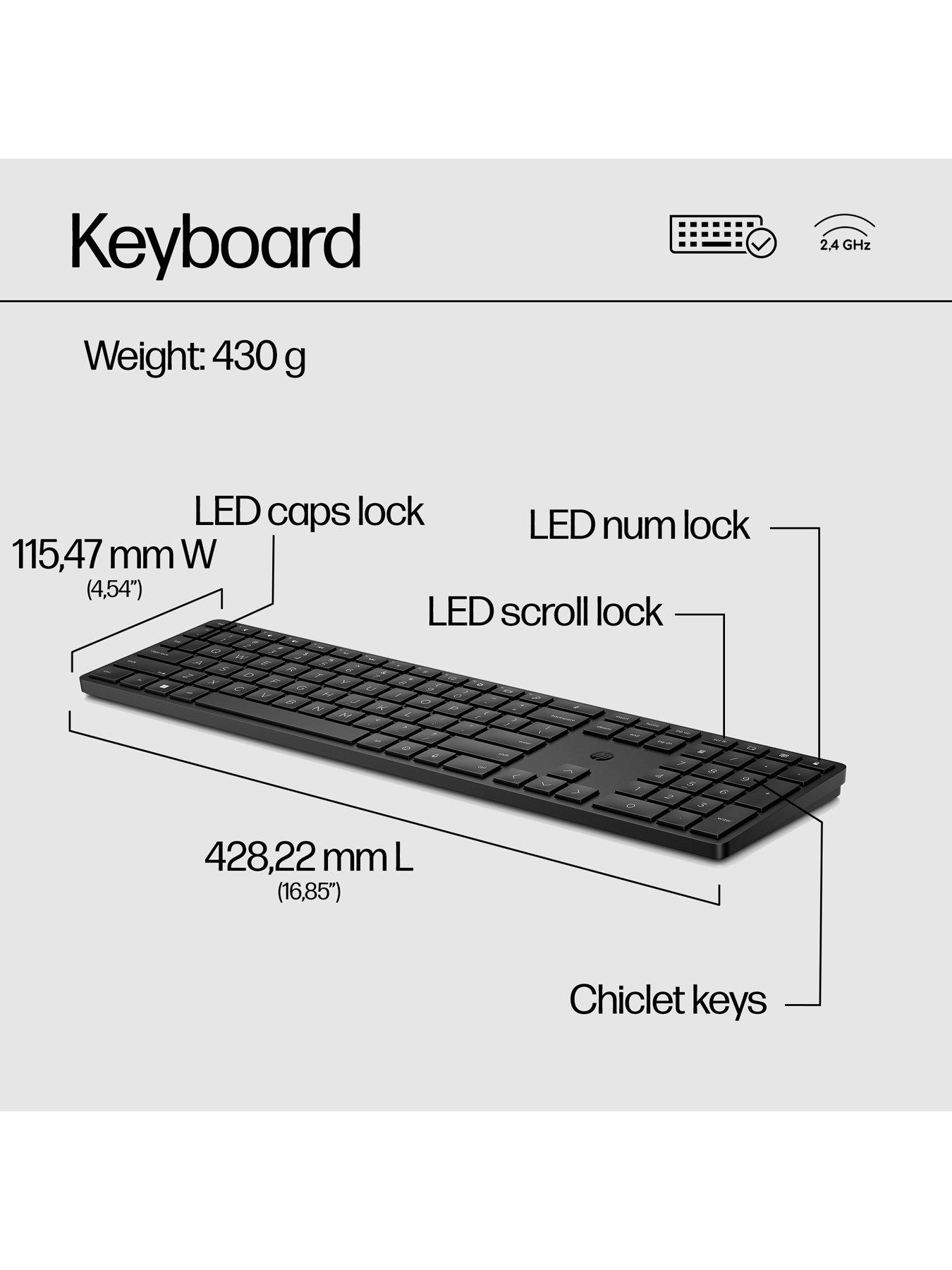 Image 6 of 8 of HP 650 Wireless Keyboard &amp; Mouse Combo - Multi Surface use - 20+ Customisable Keys - 20+ Months Battery - Black