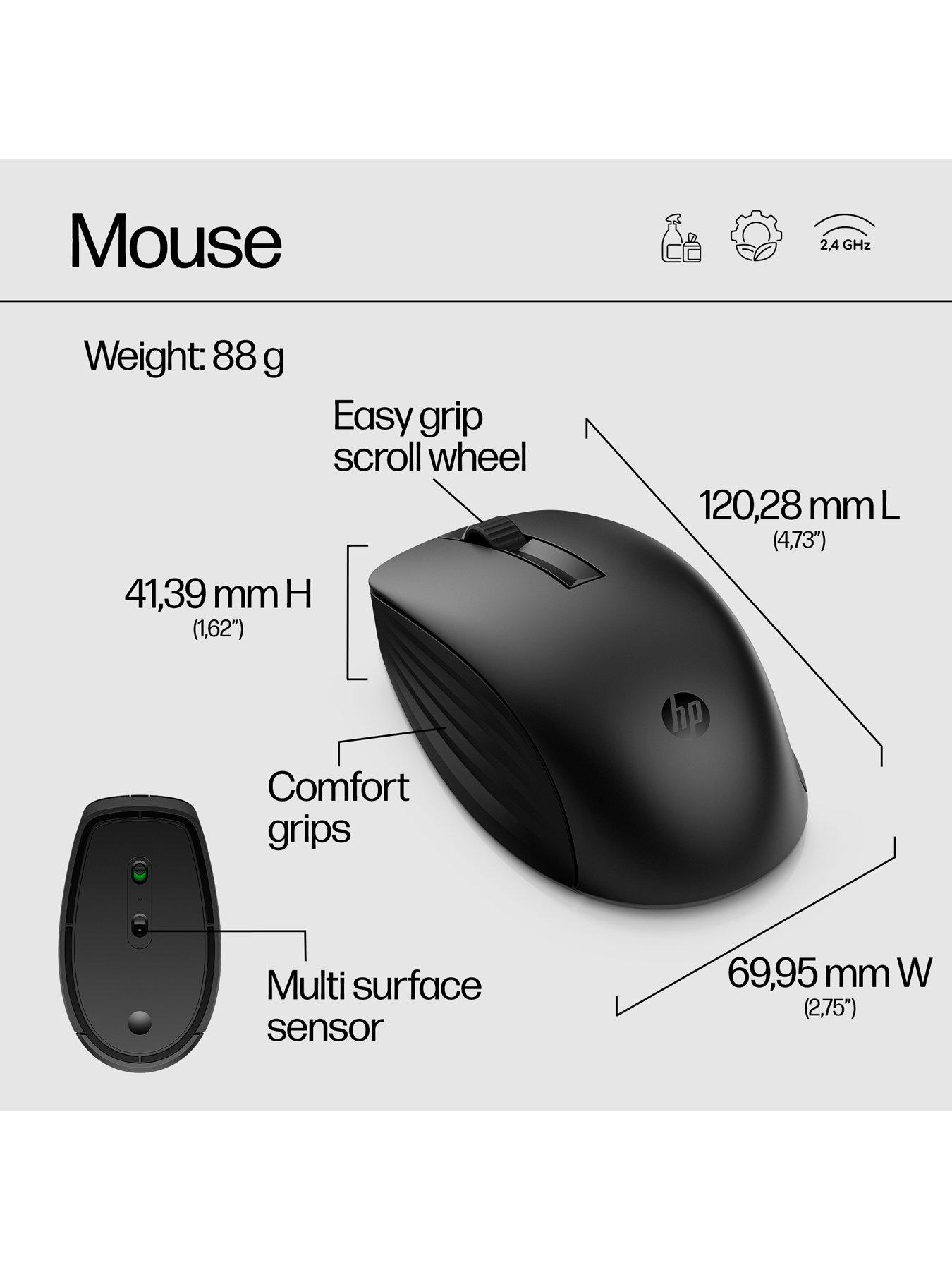 Image 7 of 8 of HP 650 Wireless Keyboard &amp; Mouse Combo - Multi Surface use - 20+ Customisable Keys - 20+ Months Battery - Black