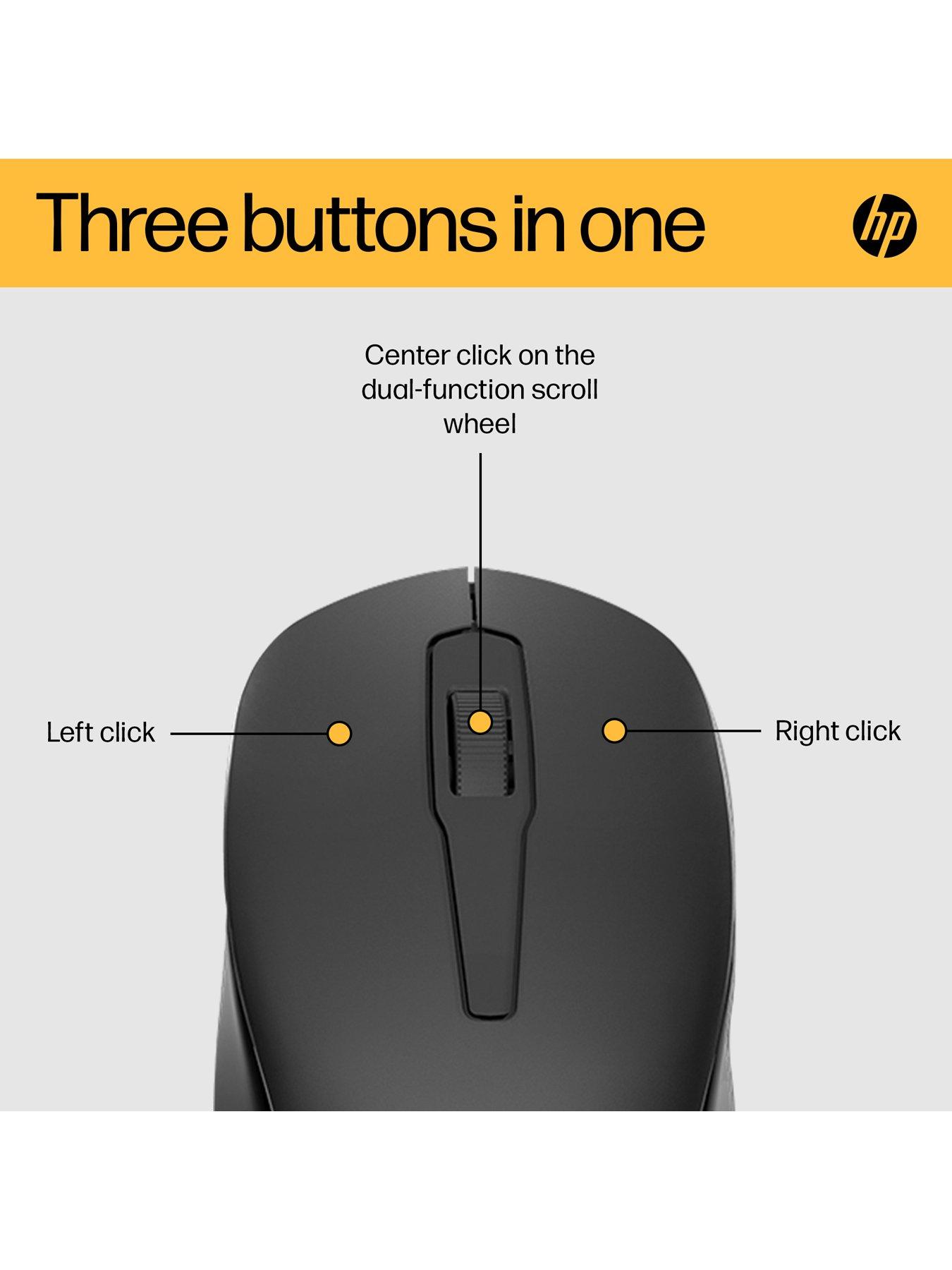 Image 6 of 8 of HP 150 Wireless Mouse - Ambidextrous Design - 3 Buttons, Scroll Wheel - Up to 10 Month Battery - Black
