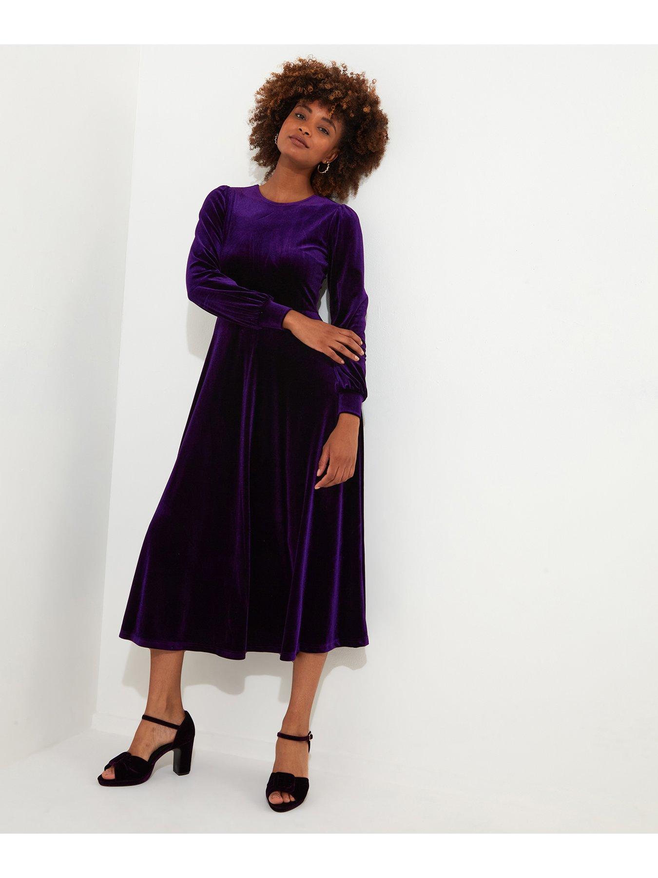 joe-browns-etta-velour-dress-purplestillFront