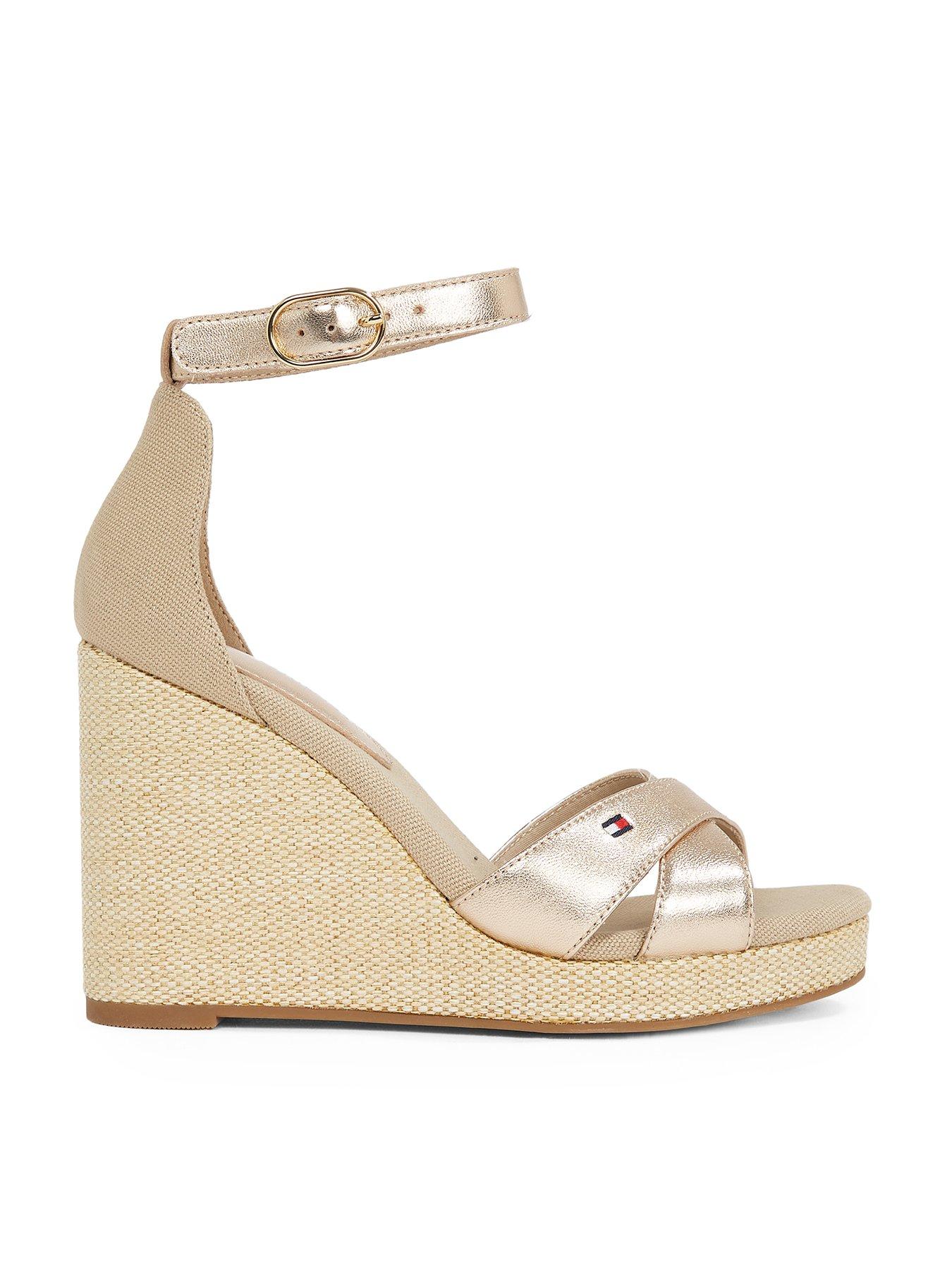 Image 1 of 5 of Tommy Hilfiger Metallic High Wedge Espadrilles - Gold