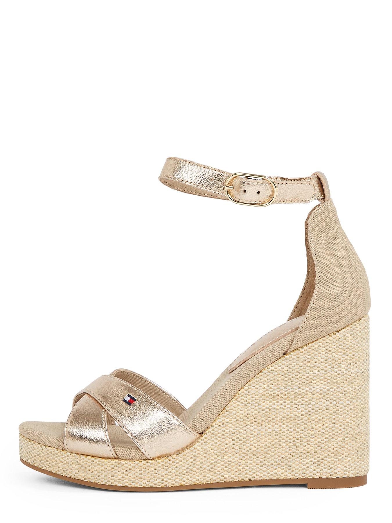 Image 5 of 5 of Tommy Hilfiger Metallic High Wedge Espadrilles - Gold