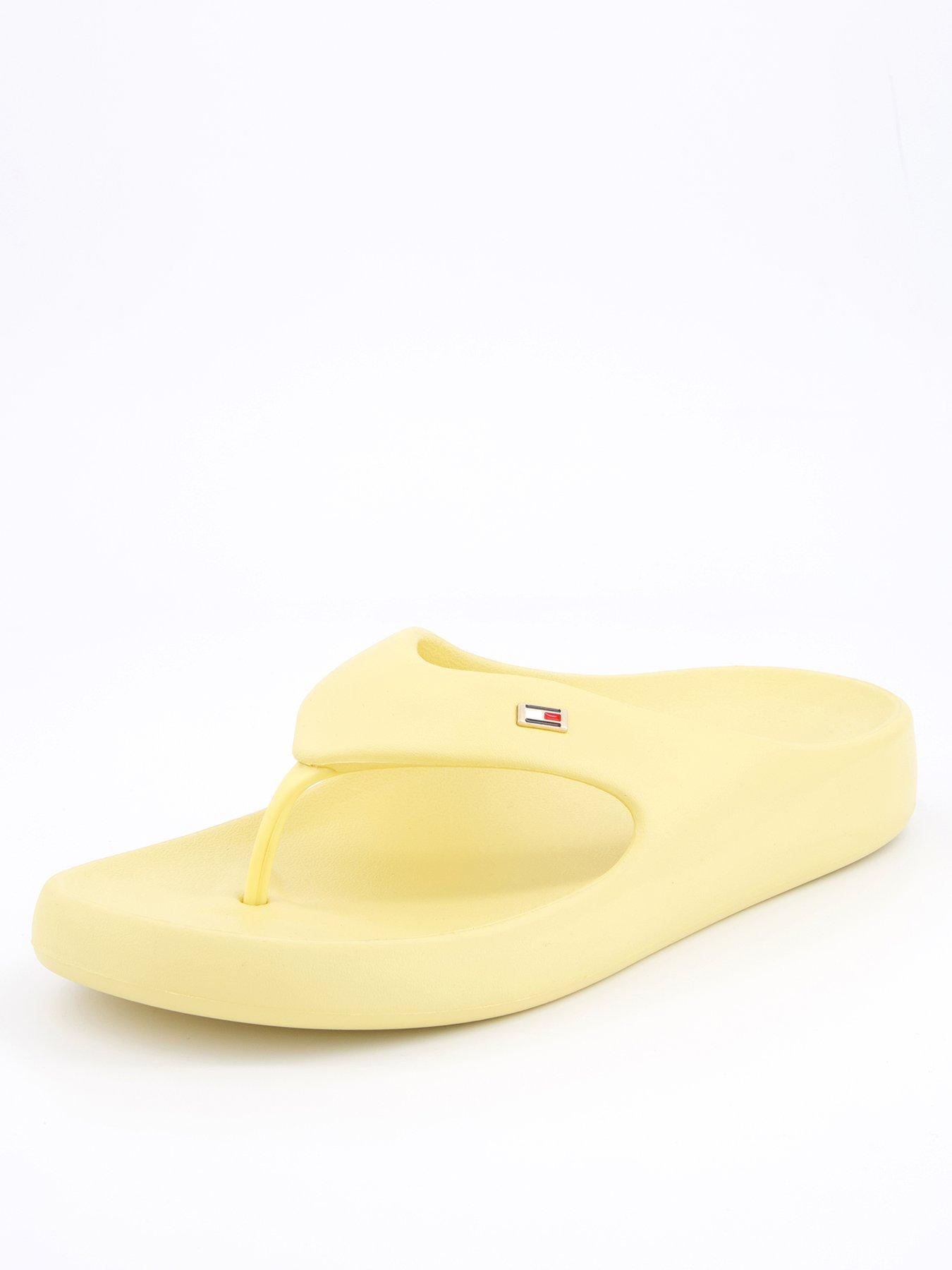 Tommy Hilfiger Thong Beach Flip Flops - Yellow