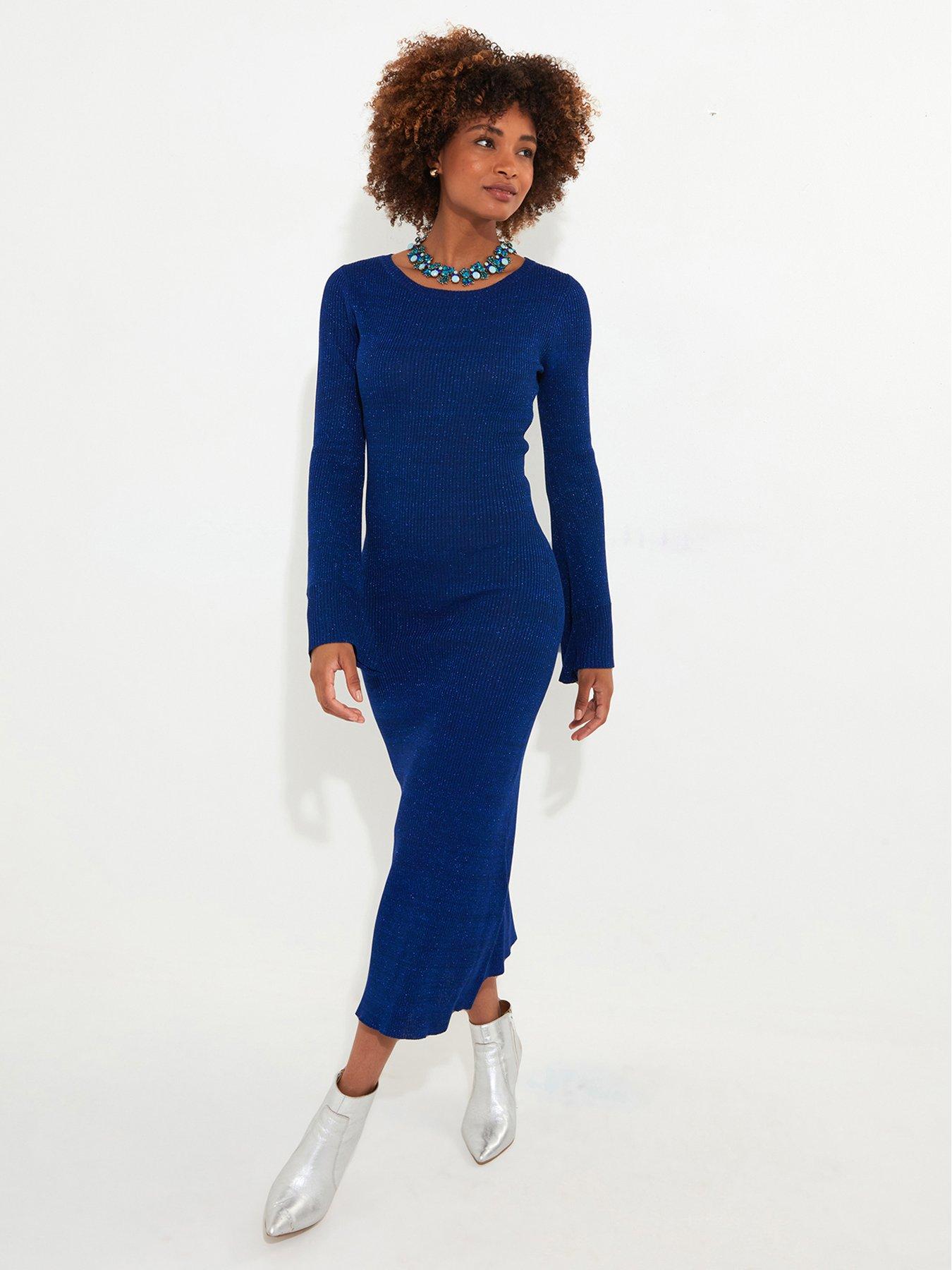 joe-browns-winter-sparkle-rib-knit-dress-blue