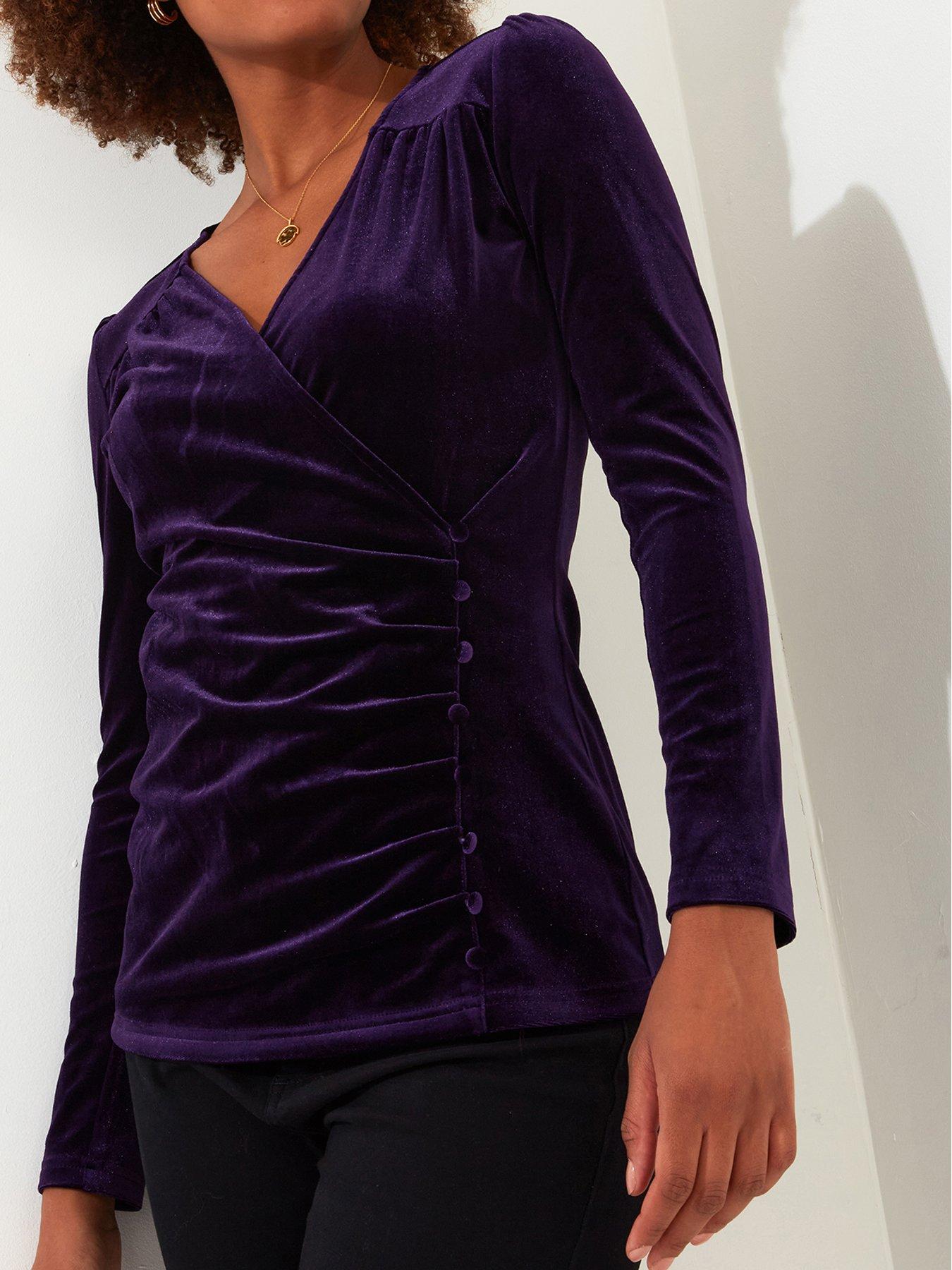 joe-browns-glamorous-velour-wrap-top-purpledetail