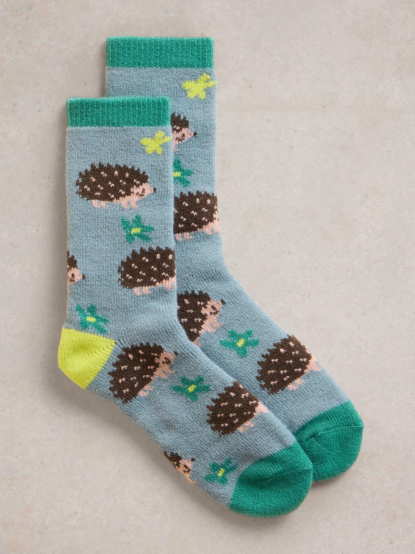 white-stuff-hedgehog-cabin-sock-blue