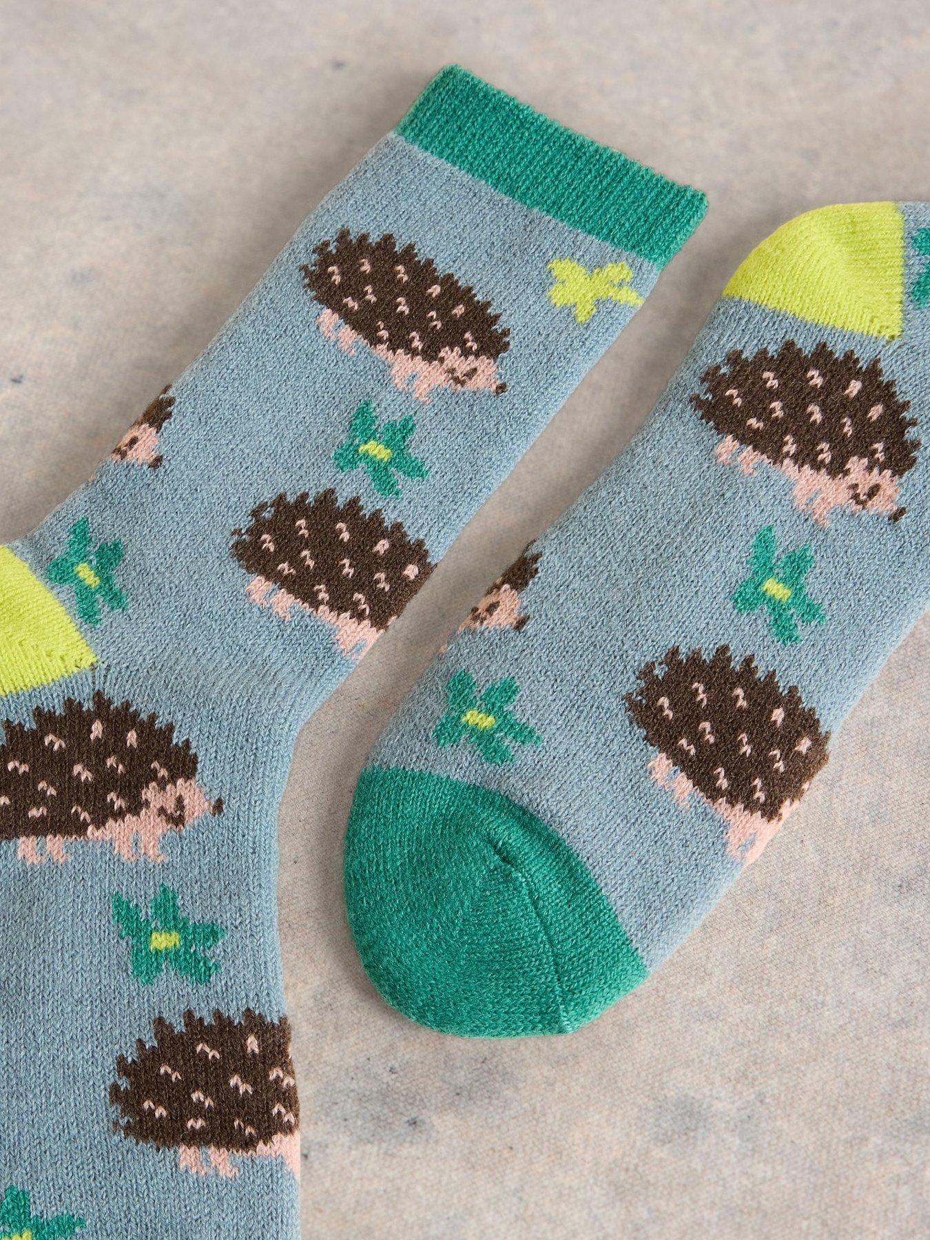 white-stuff-hedgehog-cabin-sock-bluestillFront