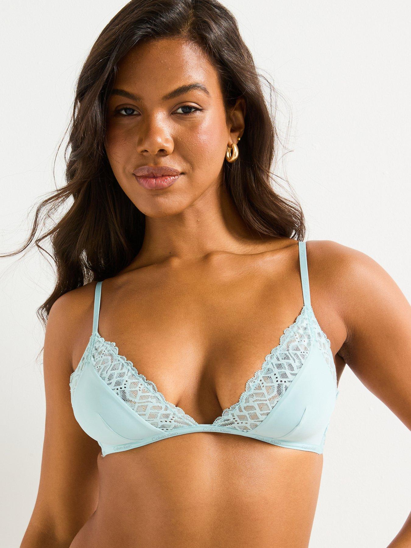 undefined Soft Stretch Lace Wire Free Triangle - Blue