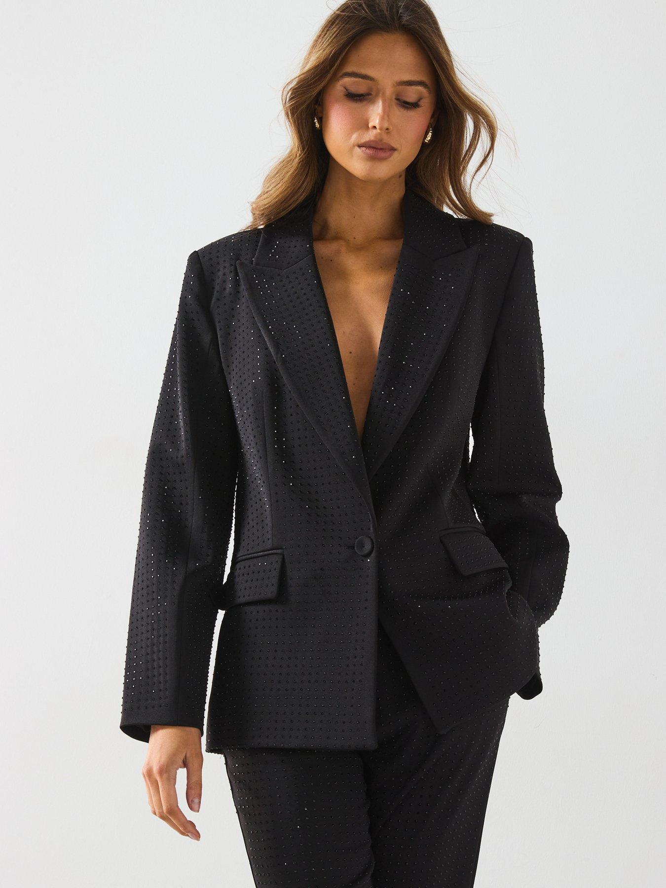 mango-diamante-blazer-co-ord-black