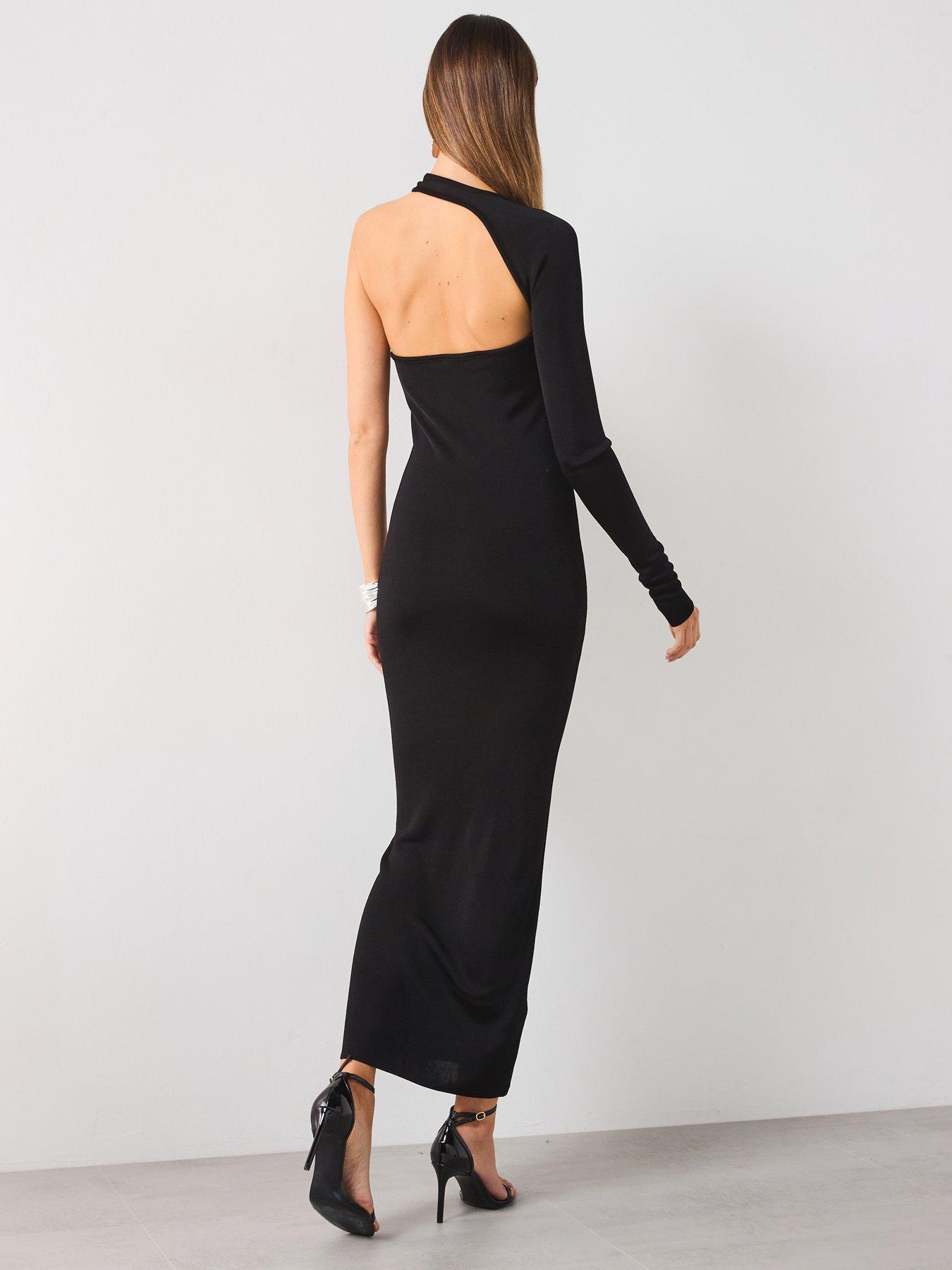 mango-asymmetrical-knitted-dress-blackstillFront