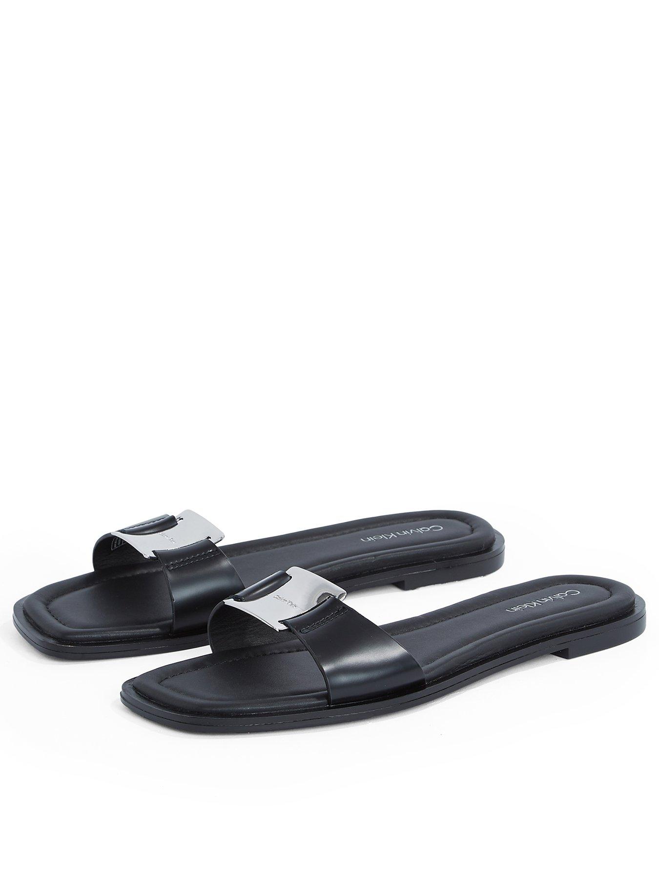 calvin-klein-metal-buckle-flat-leather-slider-sandals-black