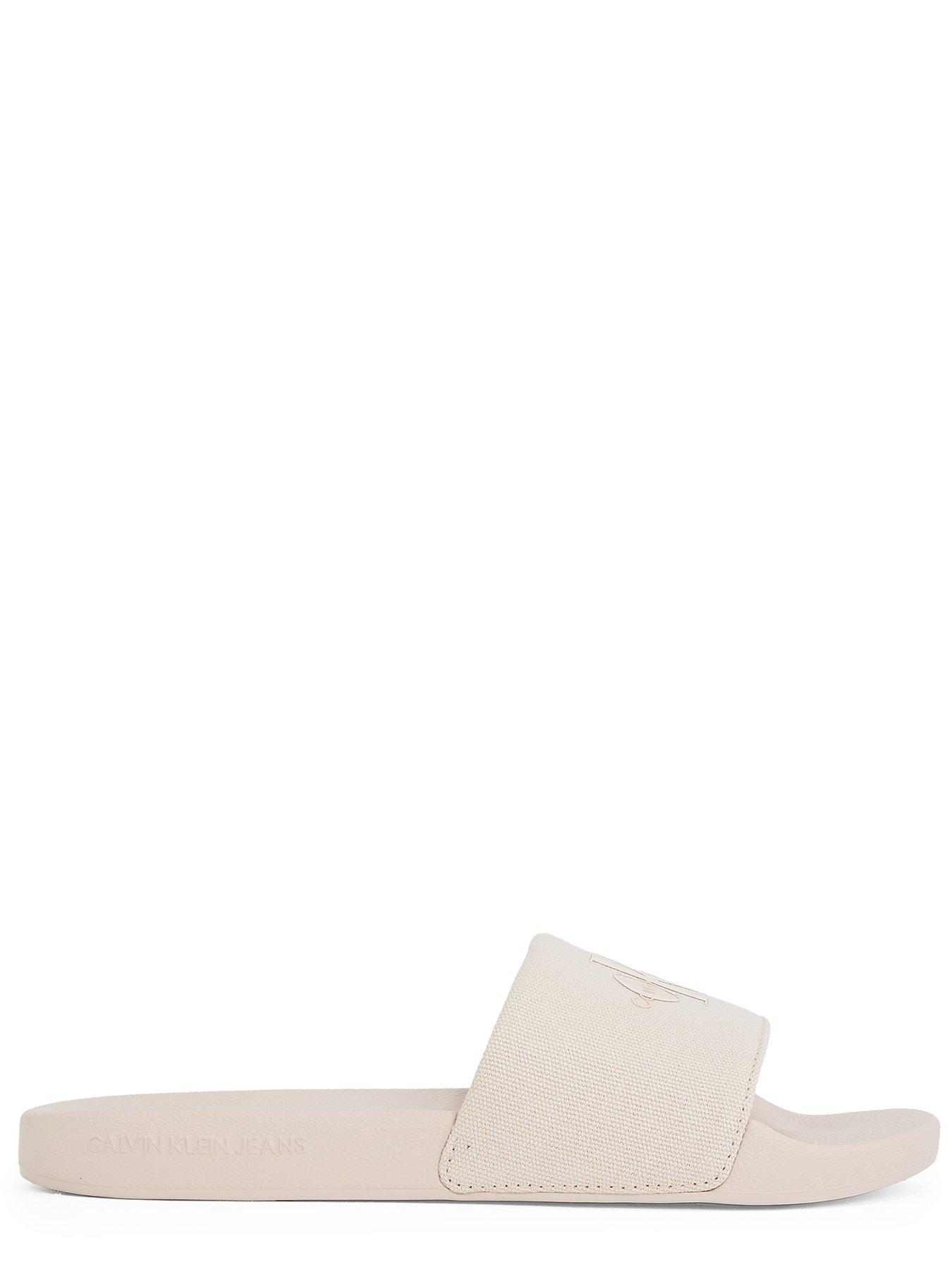 Image 4 of 4 of Calvin Klein Jeans Monogram Sliders - Pink