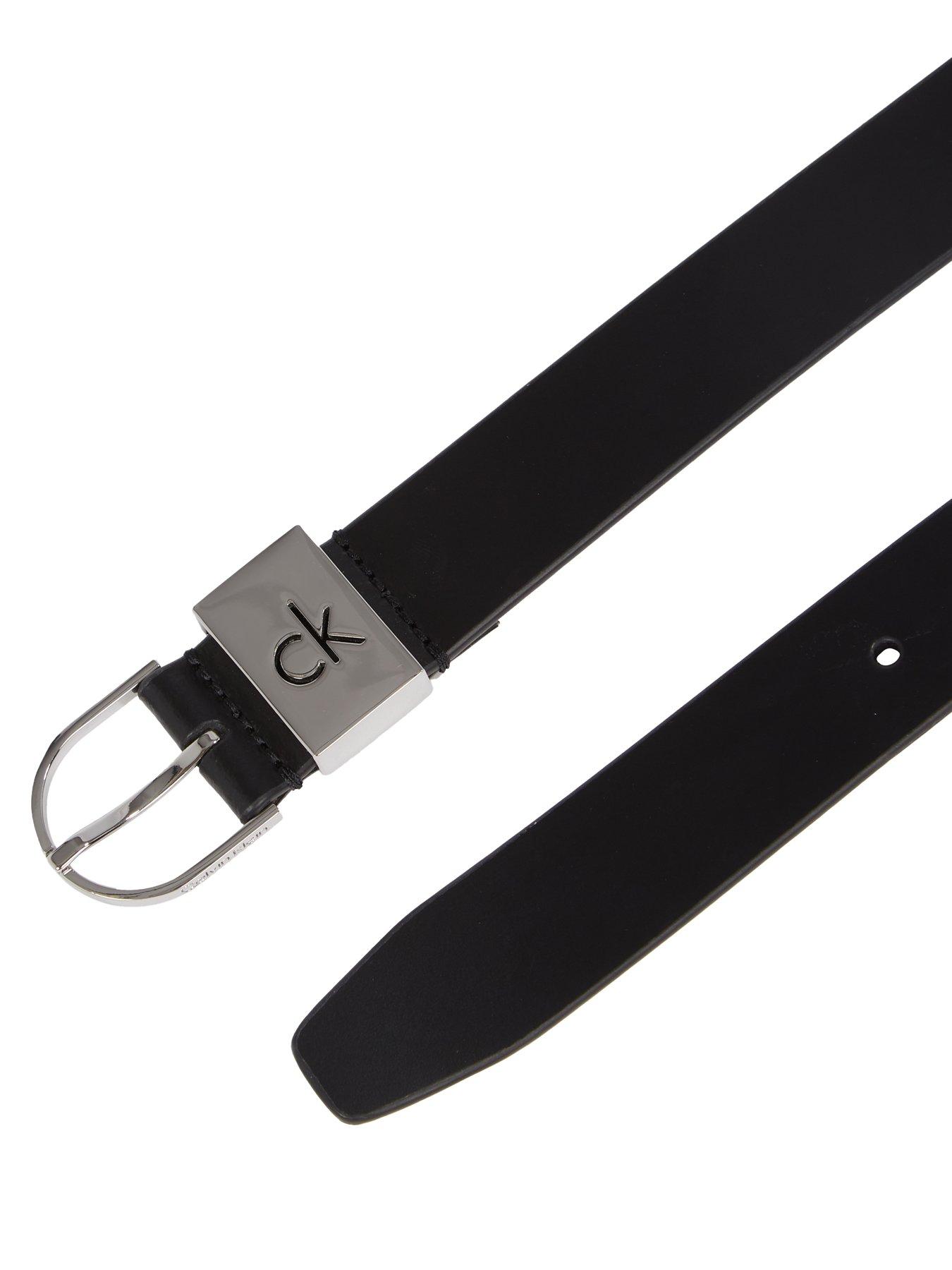 Image 2 of 3 of Calvin Klein Round Buckle Belt - Black