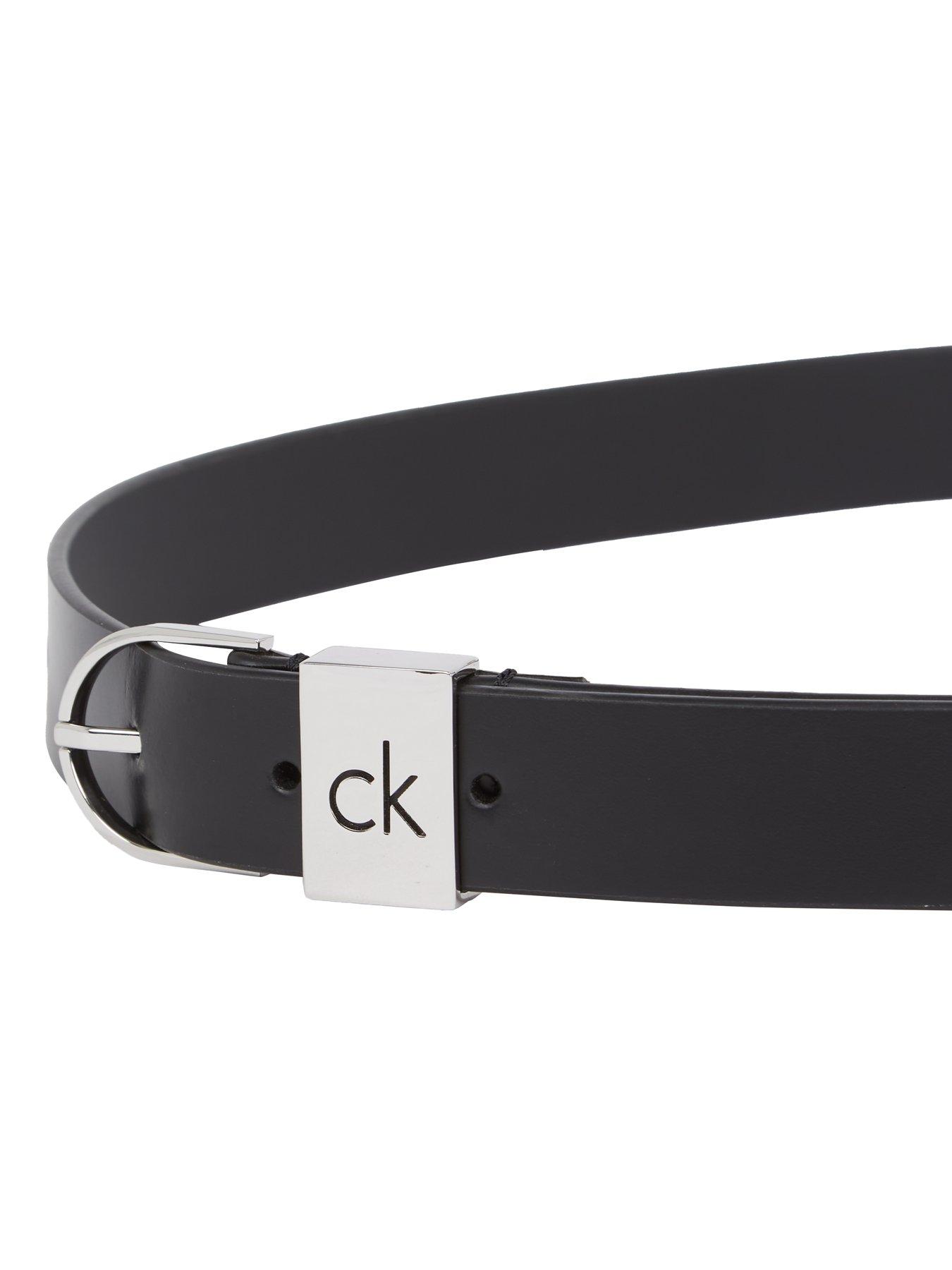 Image 3 of 3 of Calvin Klein Round Buckle Belt - Black