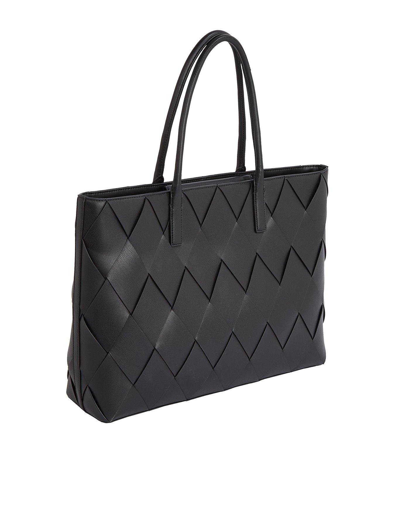 Image 2 of 4 of Calvin Klein Woven Medium Shopper Bag - Black