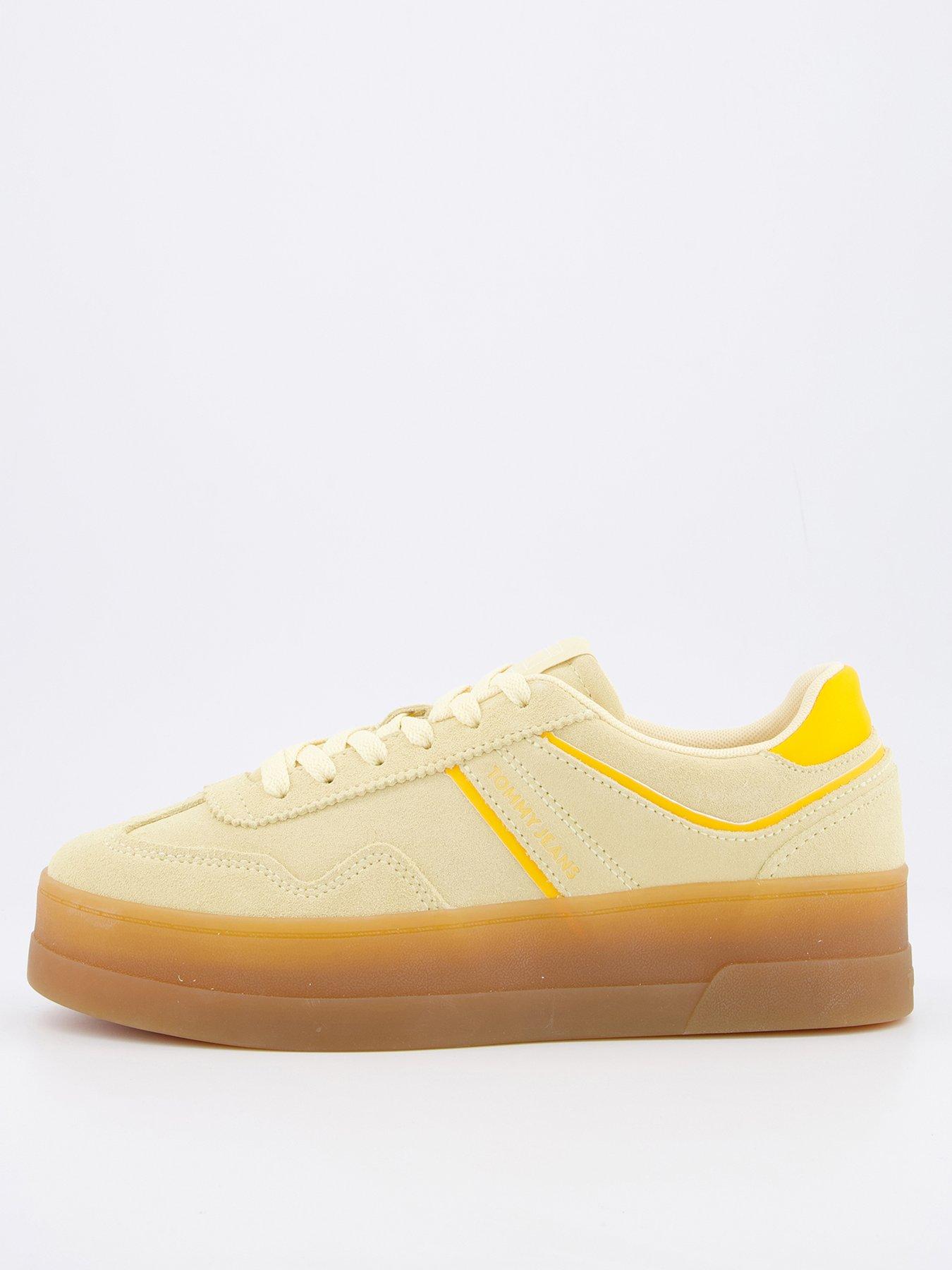 undefined Greenwich Suede Flatform Trainer - Yellow