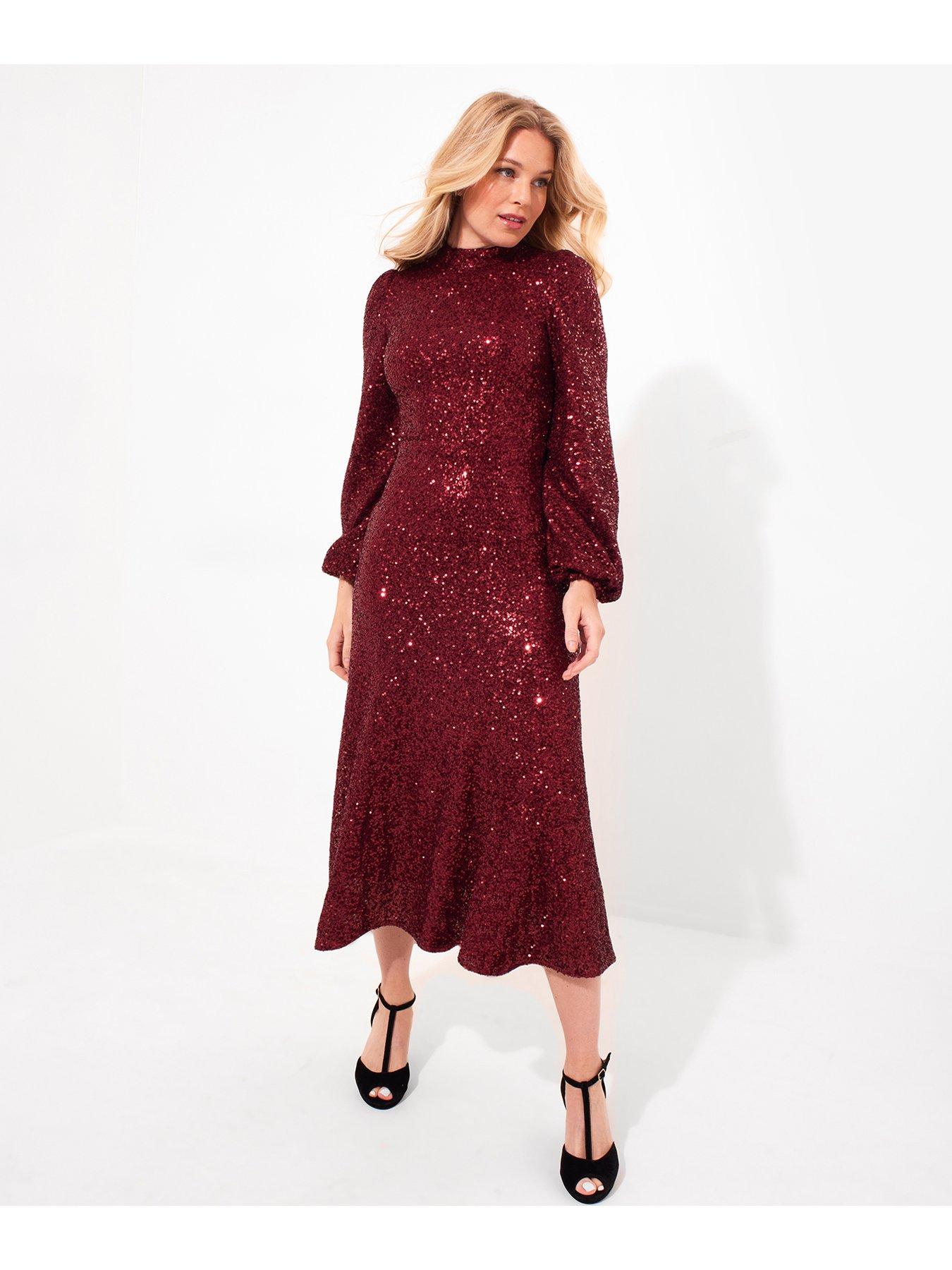 joe-browns-lucille-sequin-dress-redstillFront