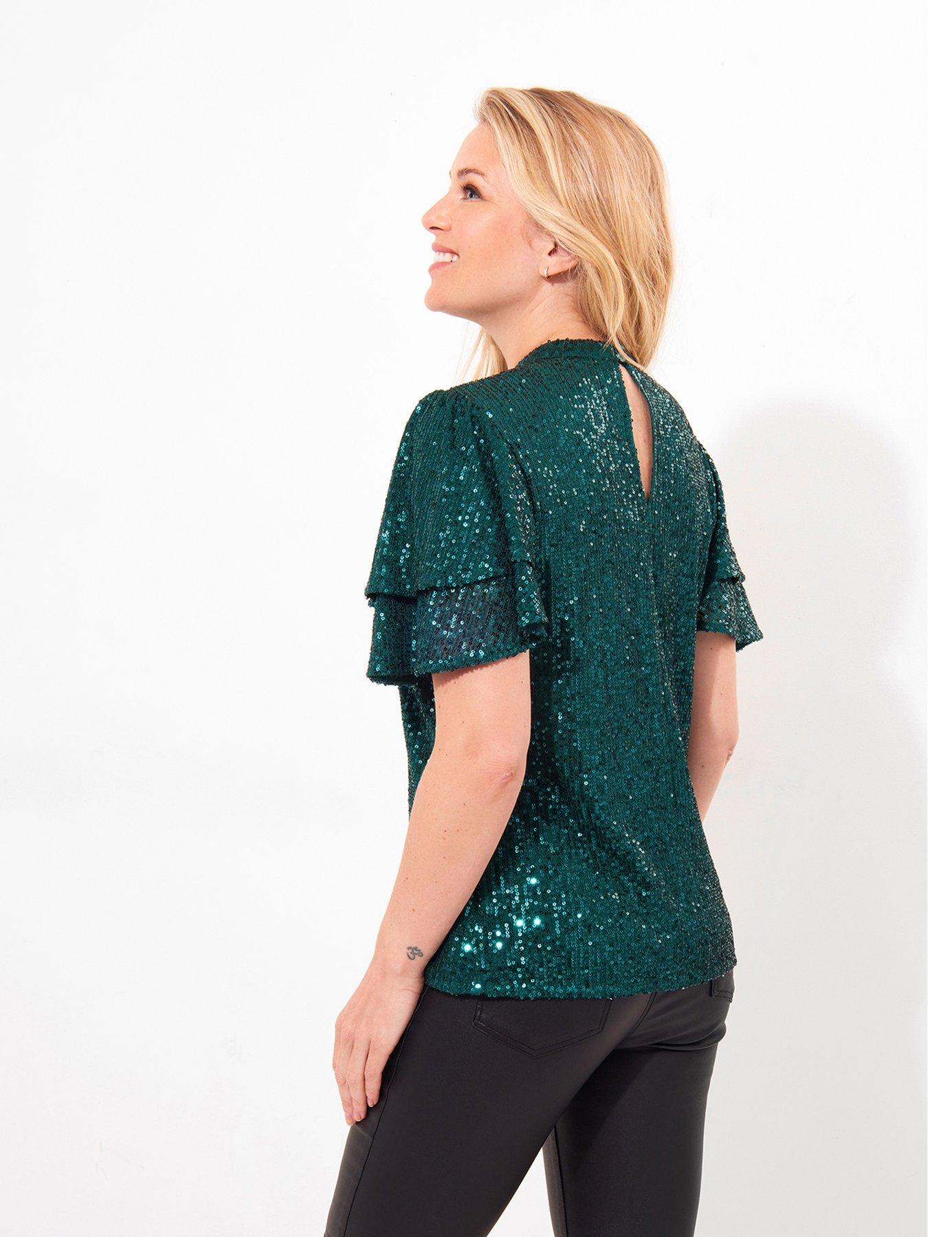 joe-browns-sequin-top-greenoutfit