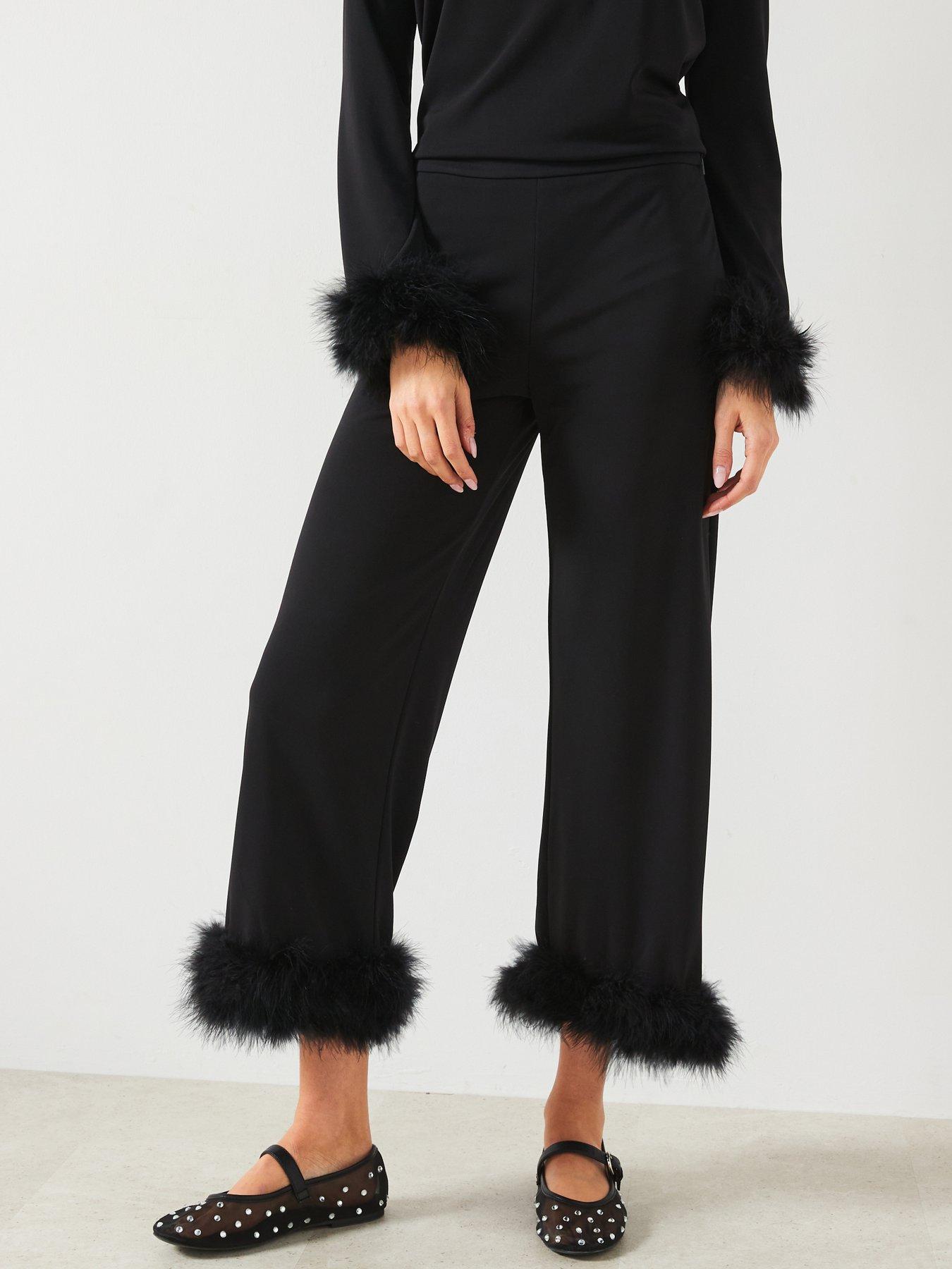 mango-feather-trim-trouser-co-ord