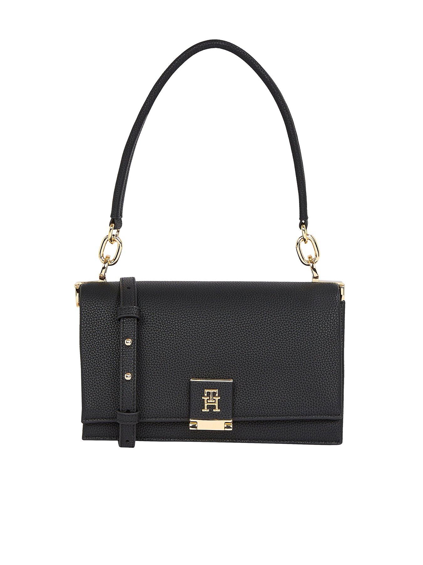 undefined Metal Logo Fastening Crossover Bag - Black
