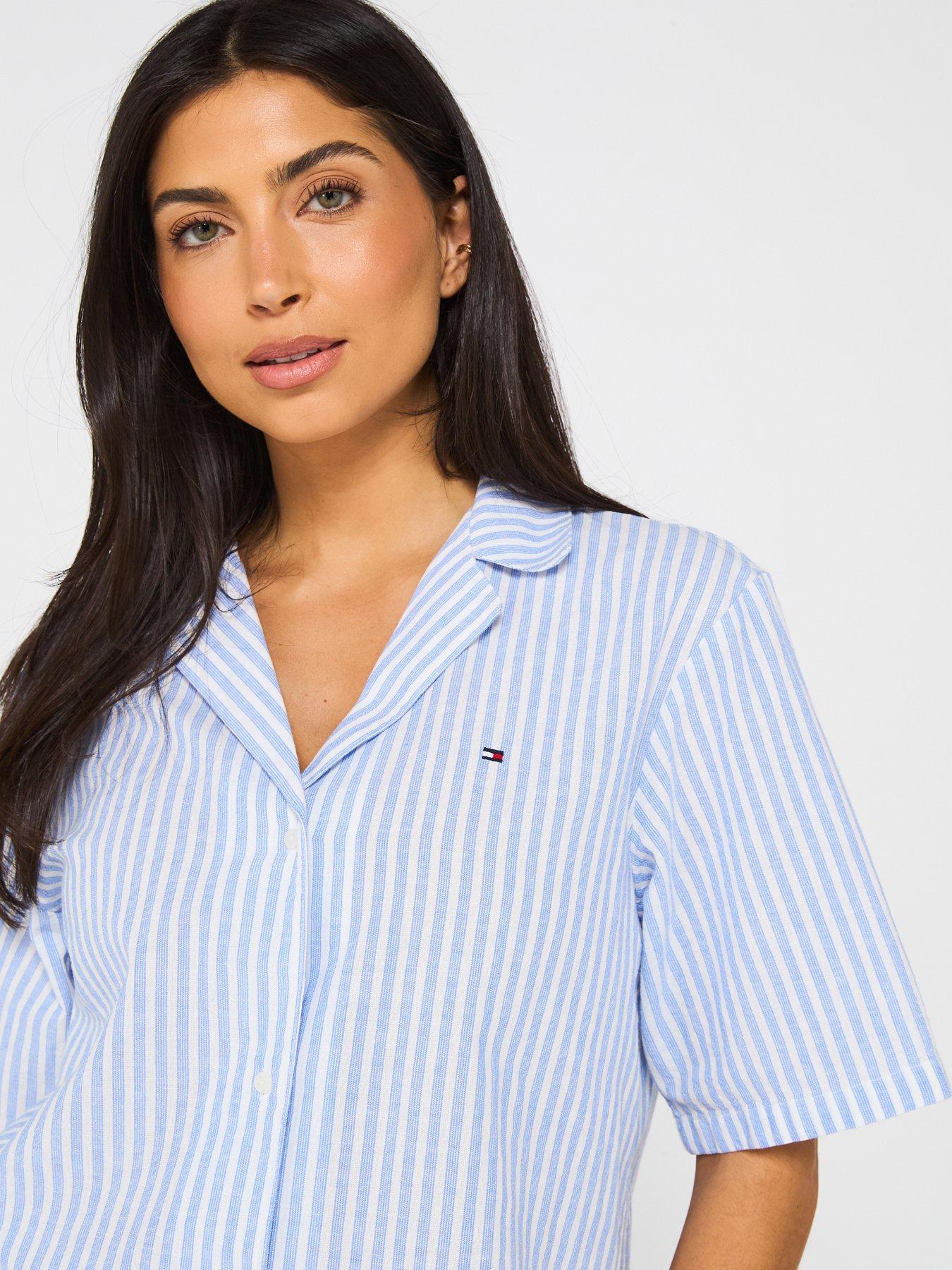 tommy-hilfiger-essentials-linen-short-pyjama-set-bluedetail