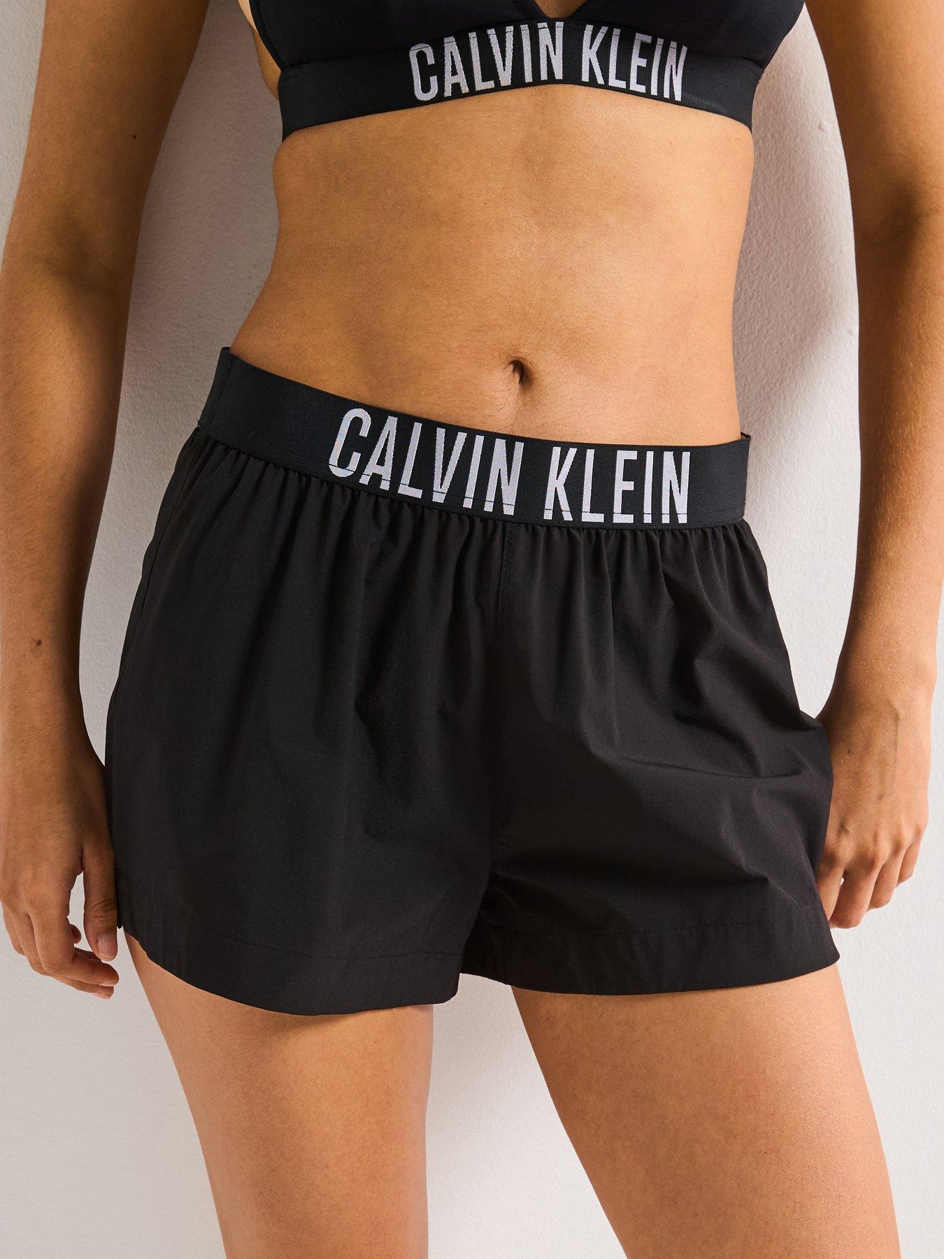 Image of Calvin Klein Logo Waistband Swim Short - Black